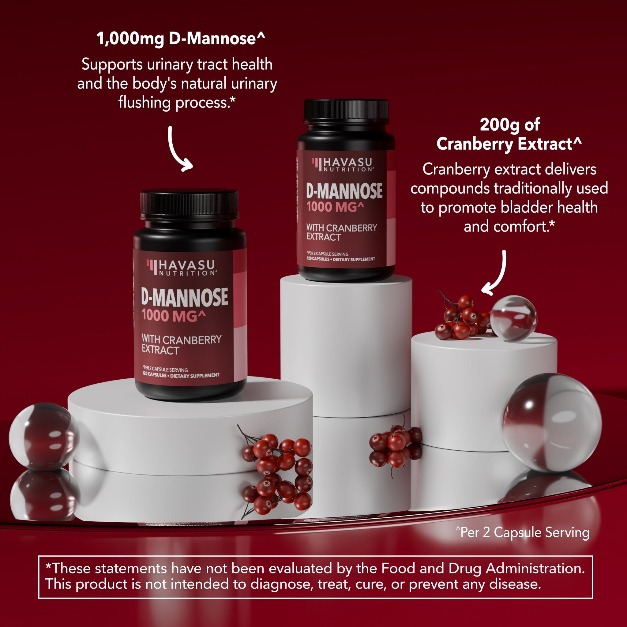 D-Mannose Capsules, 120ct - Havasu Nutrition