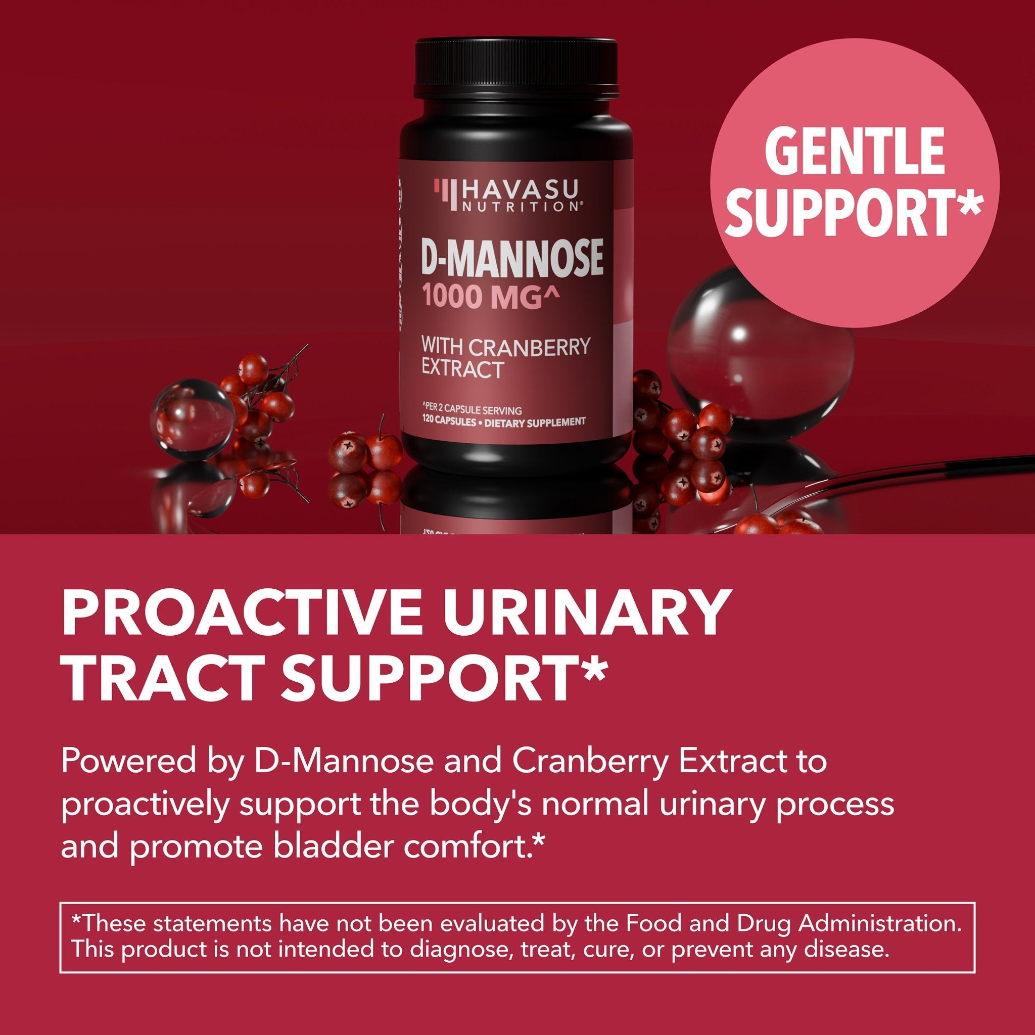 D-Mannose Capsules, 120ct - Havasu Nutrition