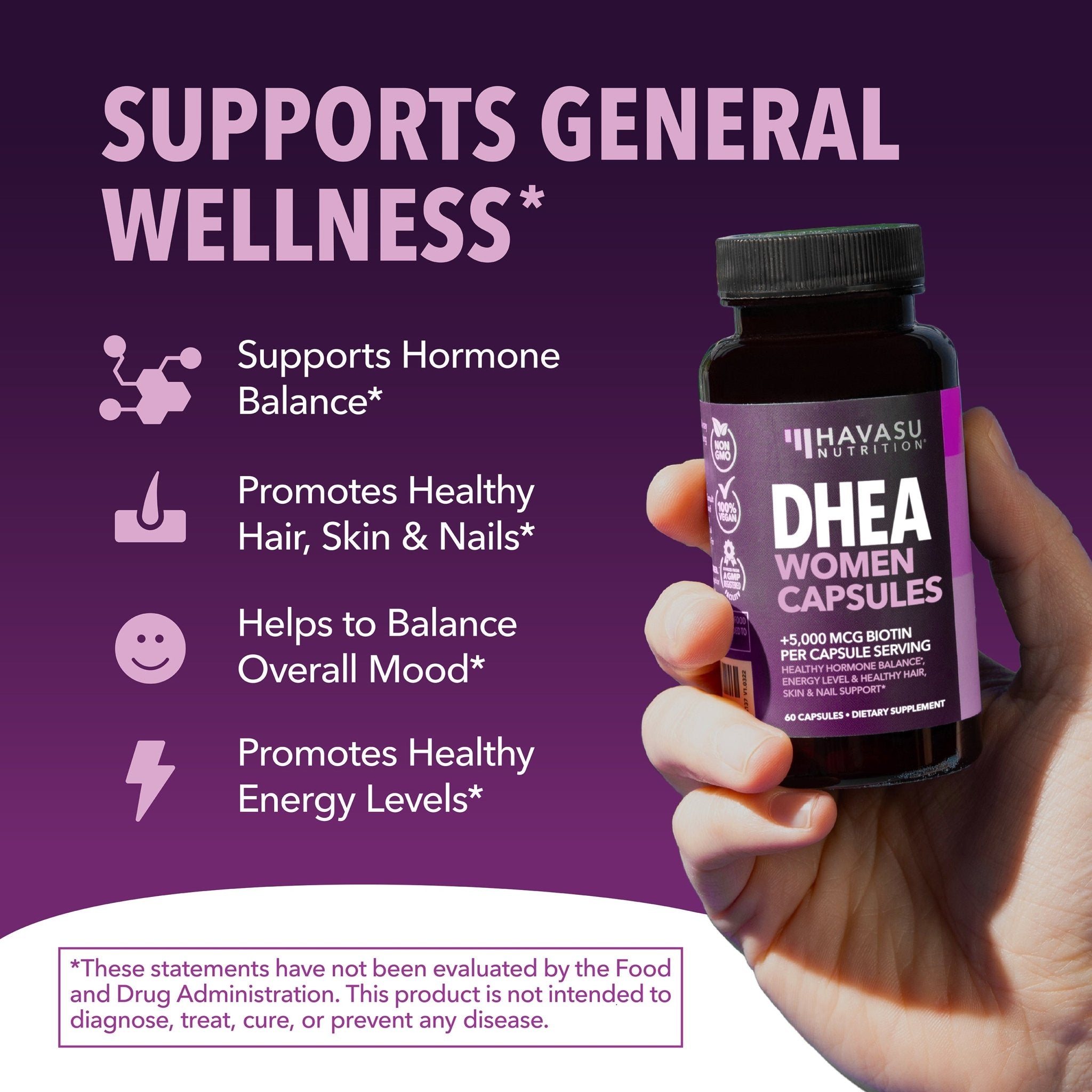 DHEA Capsules for Women, 60ct - Havasu Nutrition