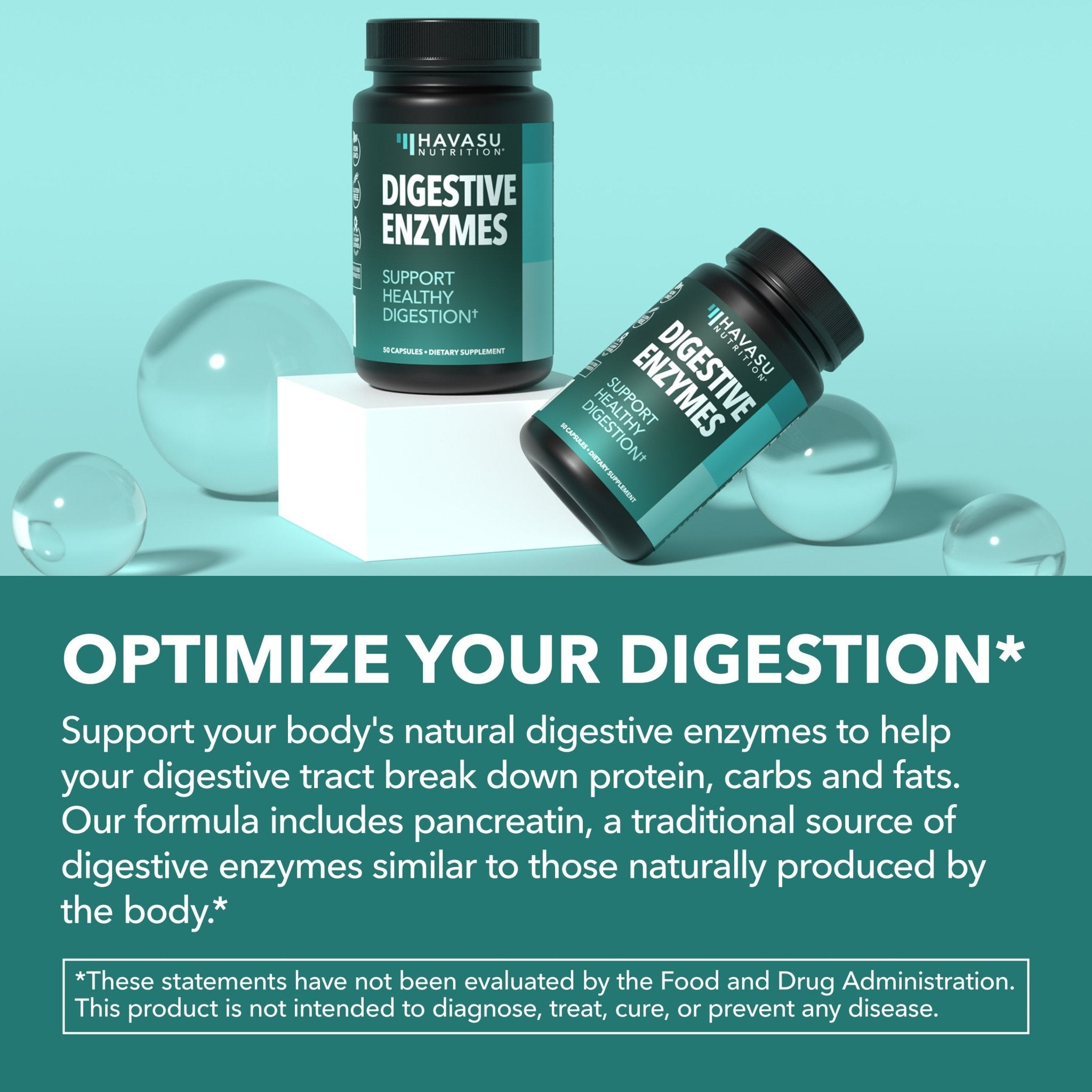 Digestive Enzymes Capsules, 50ct - Havasu Nutrition