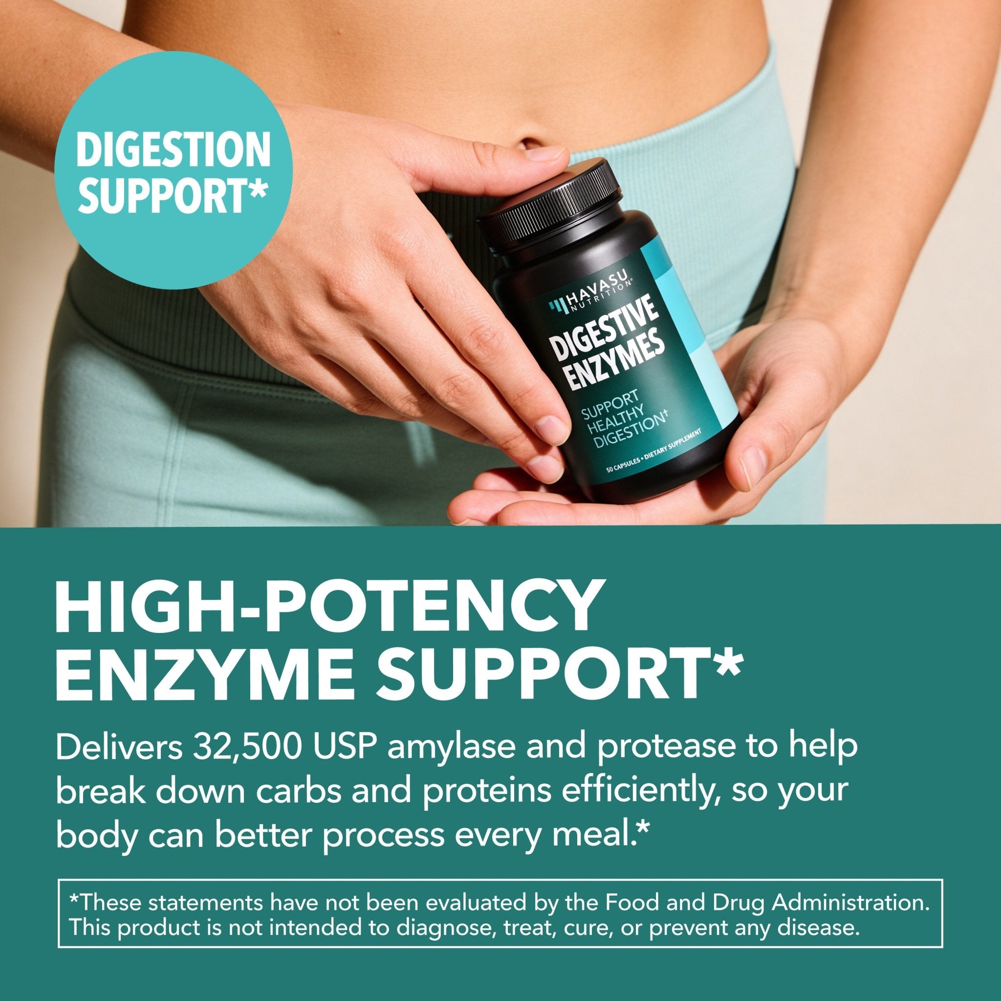 Digestive Enzymes Capsules, 50ct - Havasu Nutrition