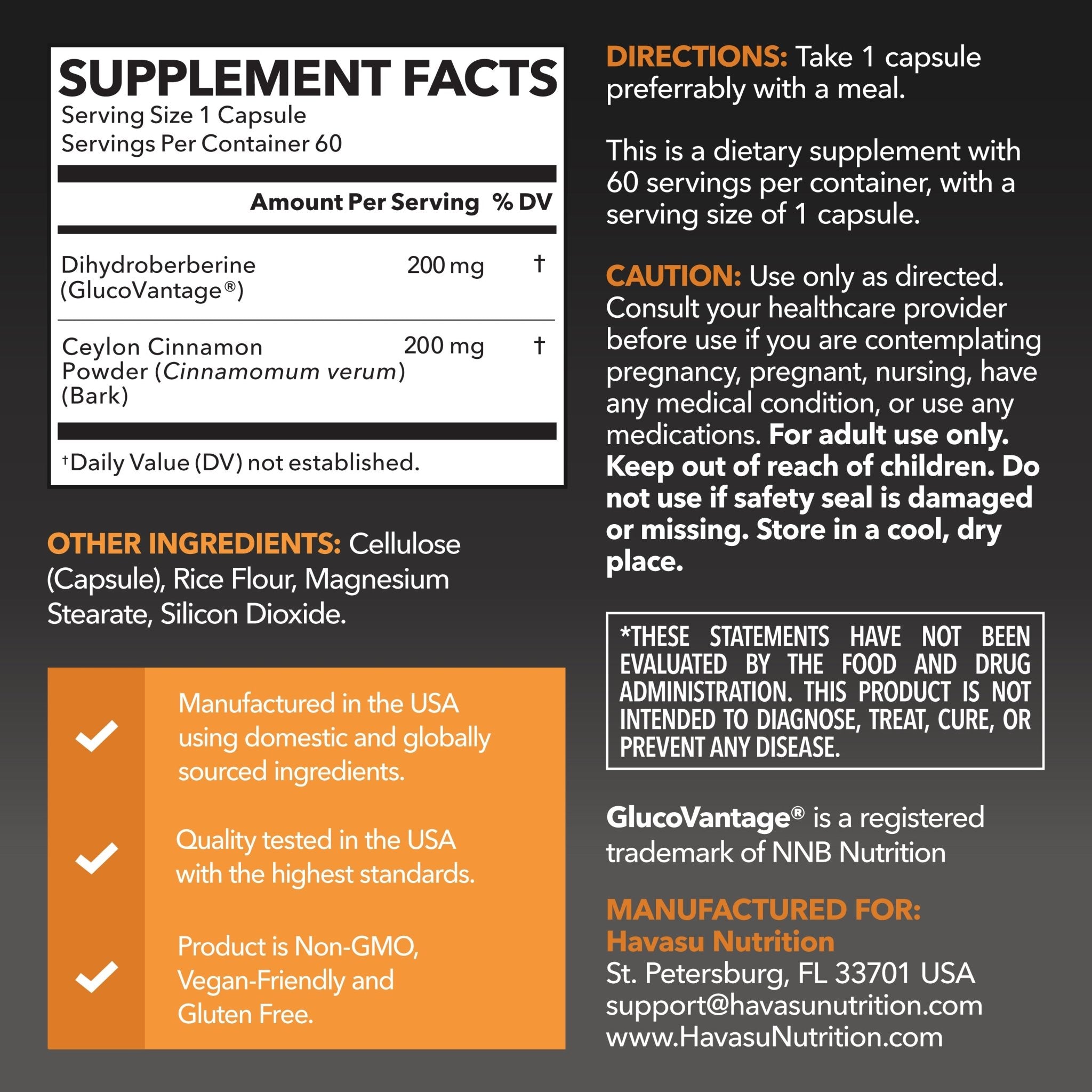 Dihydroberberine Capsules, 60ct - Havasu Nutrition