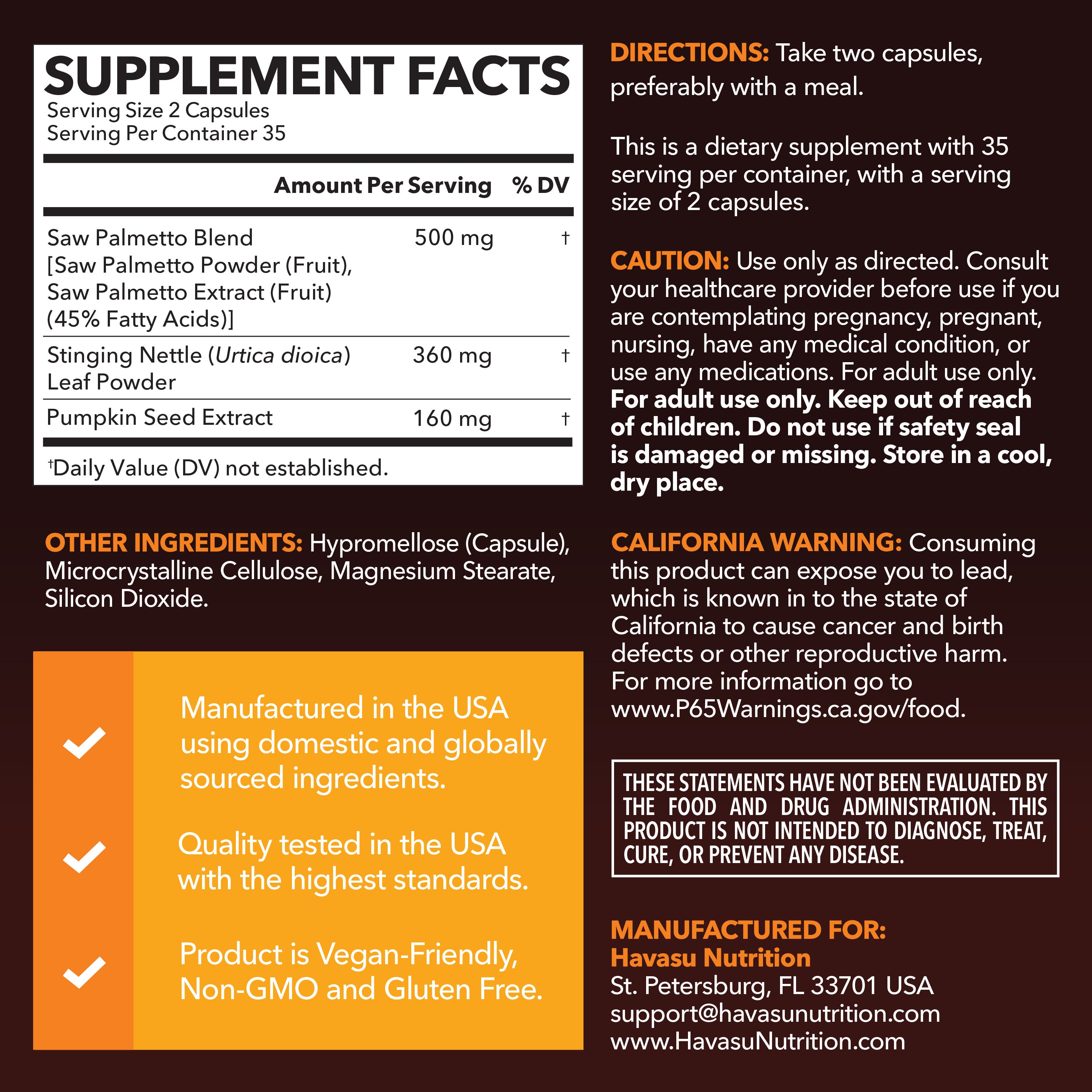 Saw Palmetto + Nettle & Pumpkin Seed Capsules