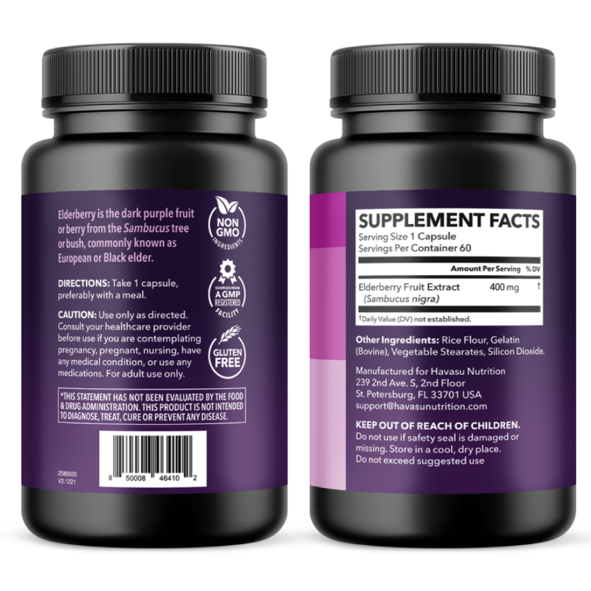 Elderberry Capsules, 60ct - Havasu Nutrition