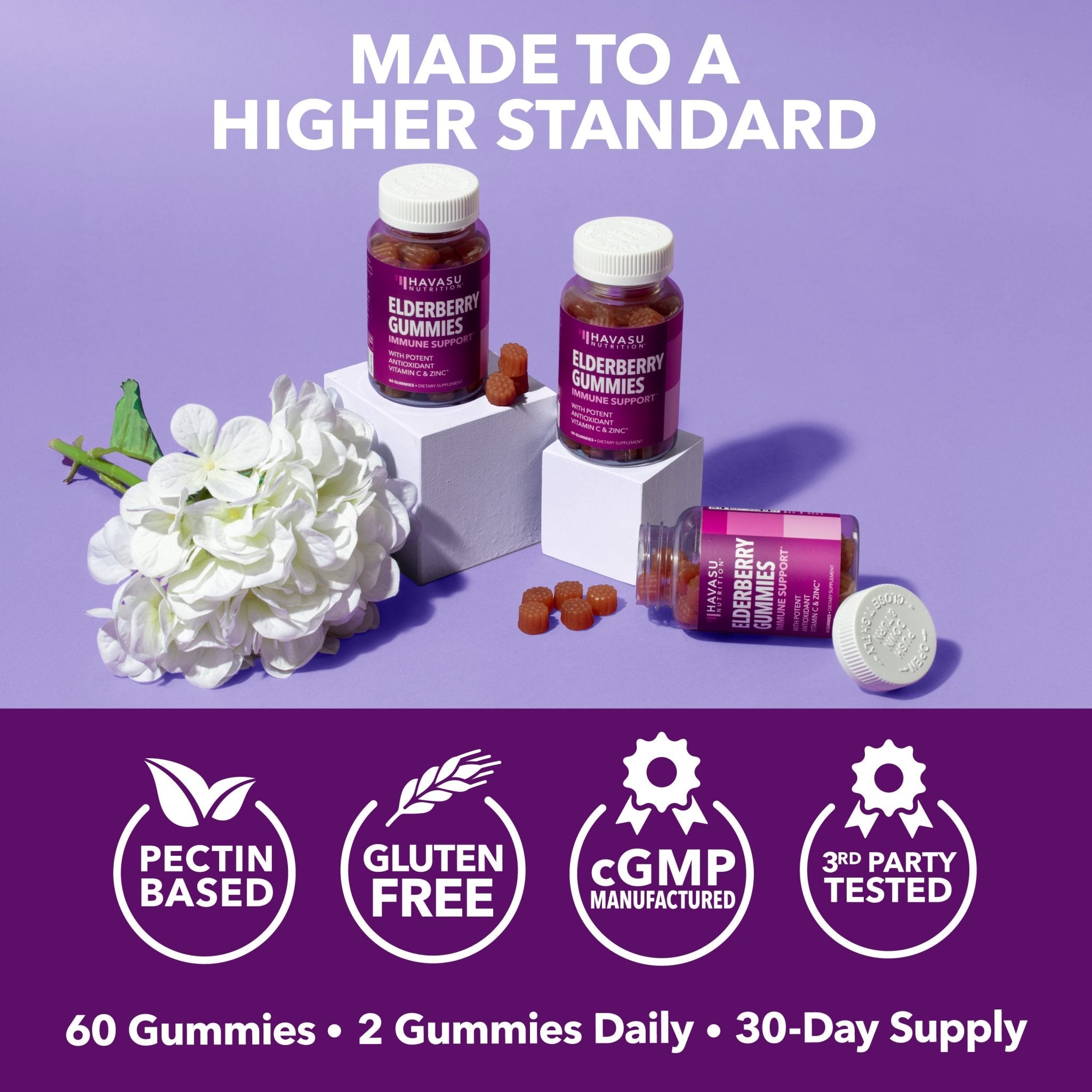 Elderberry Gummies for Adults, Berry - Havasu Nutrition