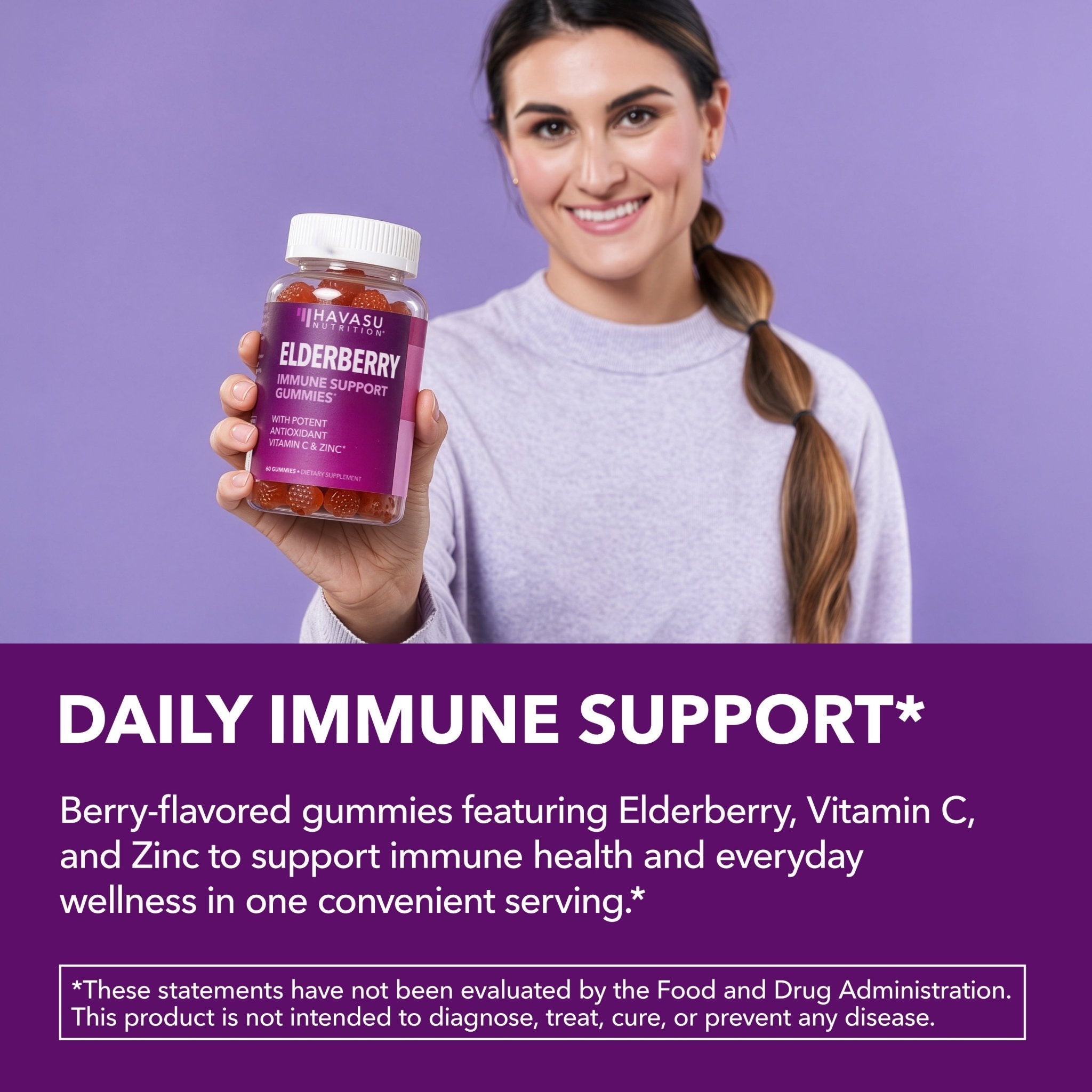 Elderberry Gummies for Adults, Elderberry Flavor - Havasu Nutrition