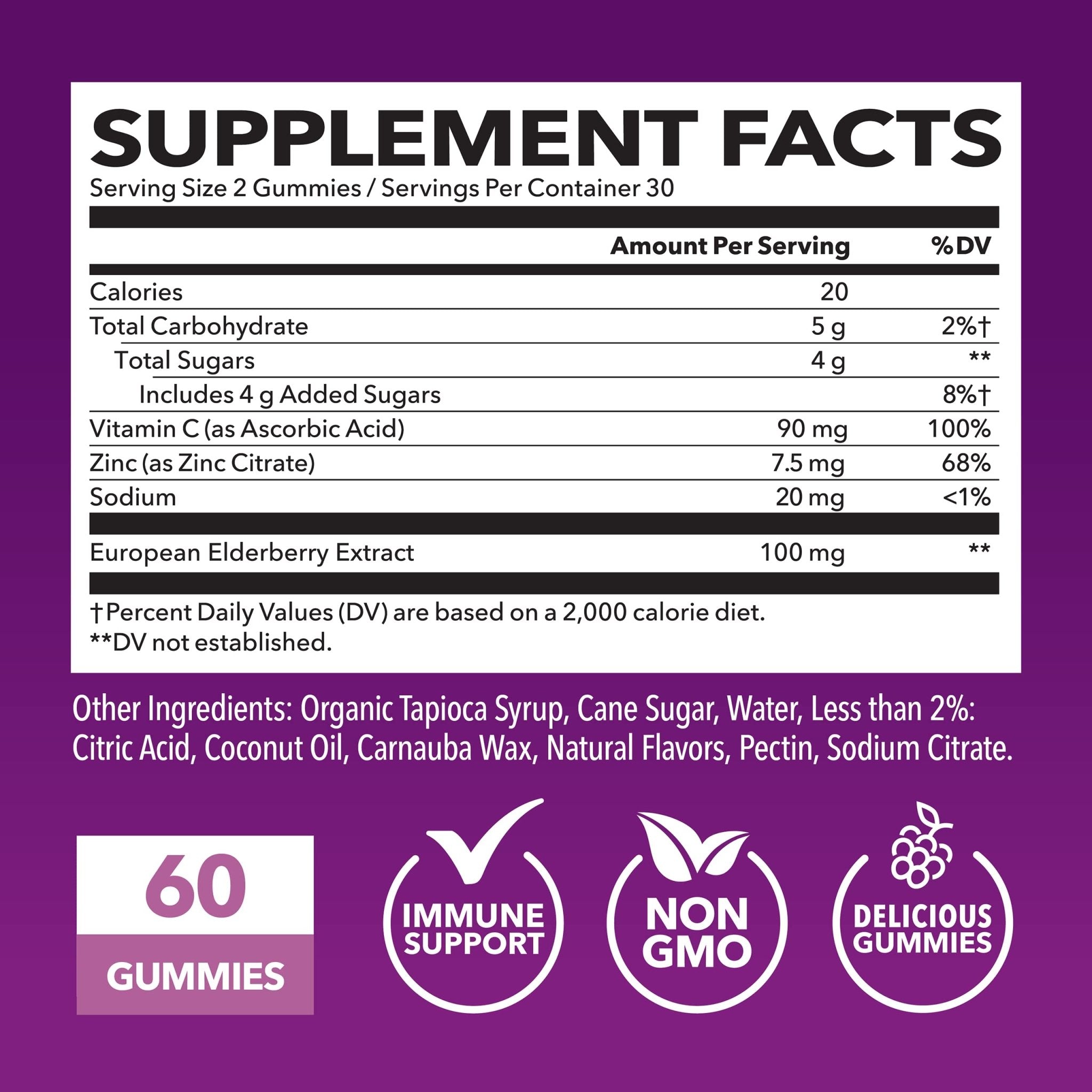 Elderberry Gummies for Adults, Elderberry Flavor - Havasu Nutrition