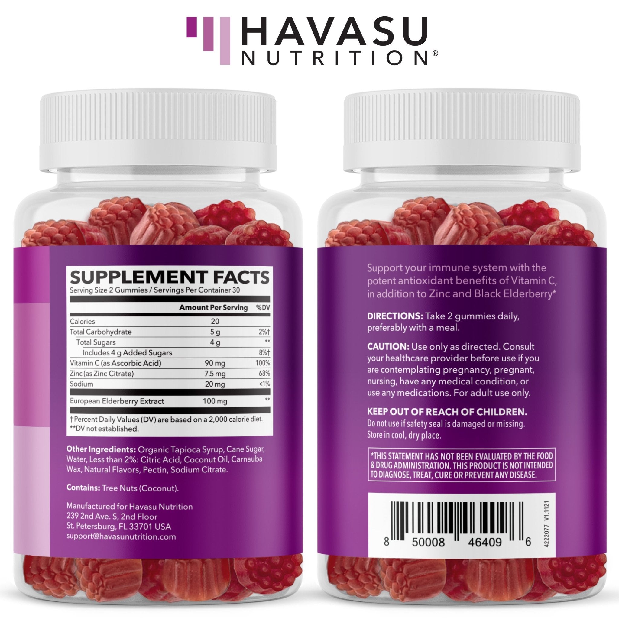 Elderberry Gummies for Adults, Elderberry Flavor - Havasu Nutrition