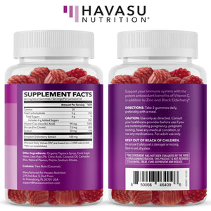 Elderberry Gummies for Adults, Elderberry Flavor - Havasu Nutrition