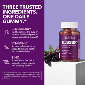 Elderberry Gummies for Adults, Elderberry Flavor - Havasu Nutrition