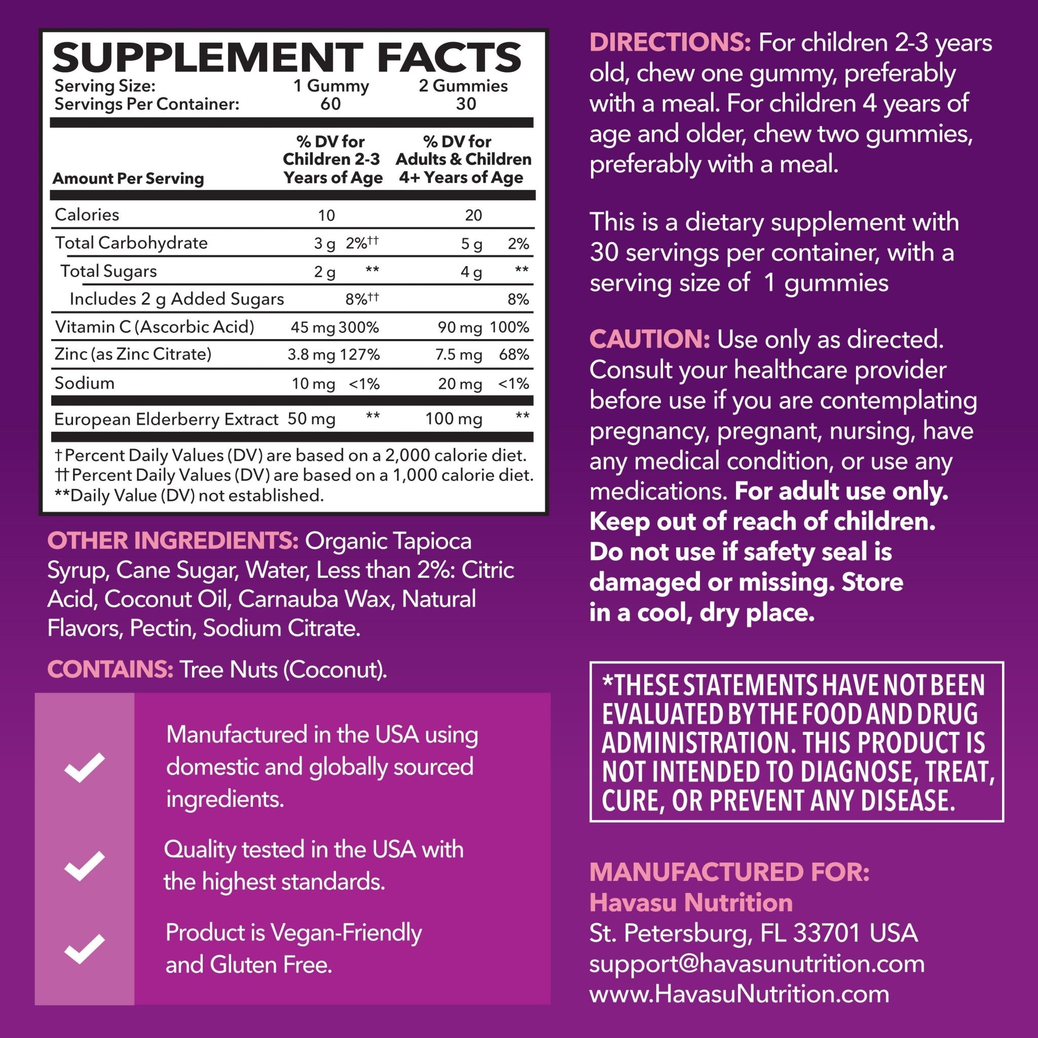 Elderberry Gummies for Kids, Berry - Havasu Nutrition