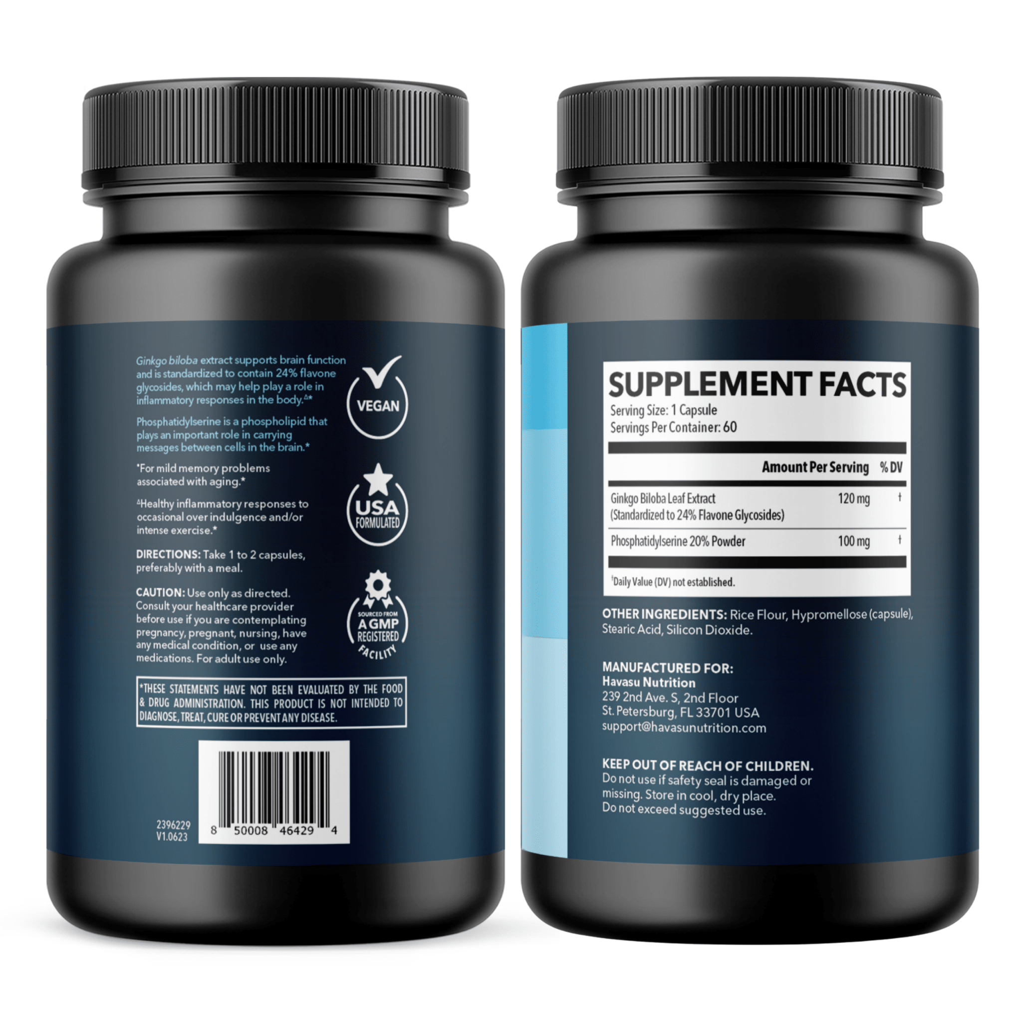 Ginkgo Biloba Capsules, 60ct - Havasu Nutrition