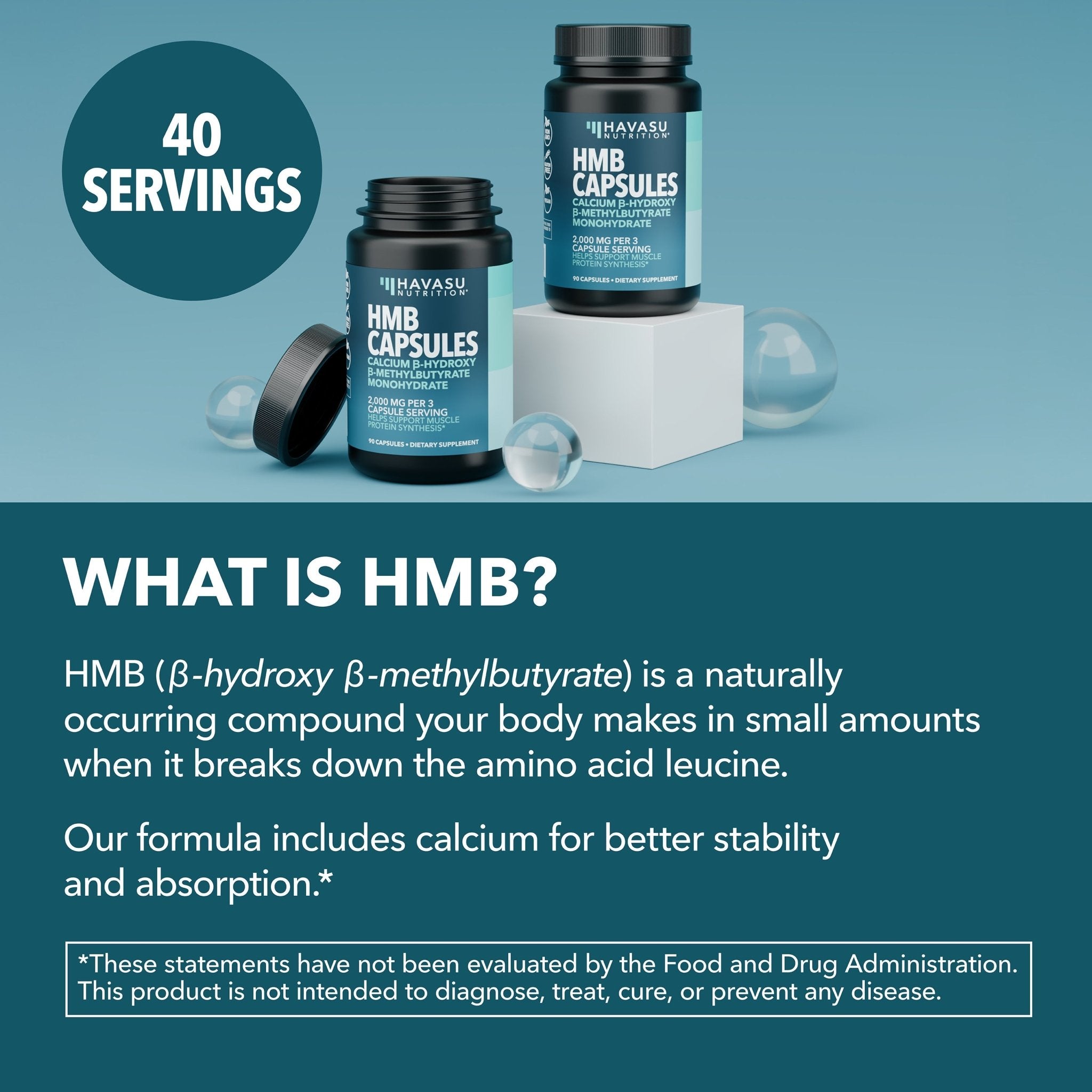 HMB Capsules, 120ct - Havasu Nutrition