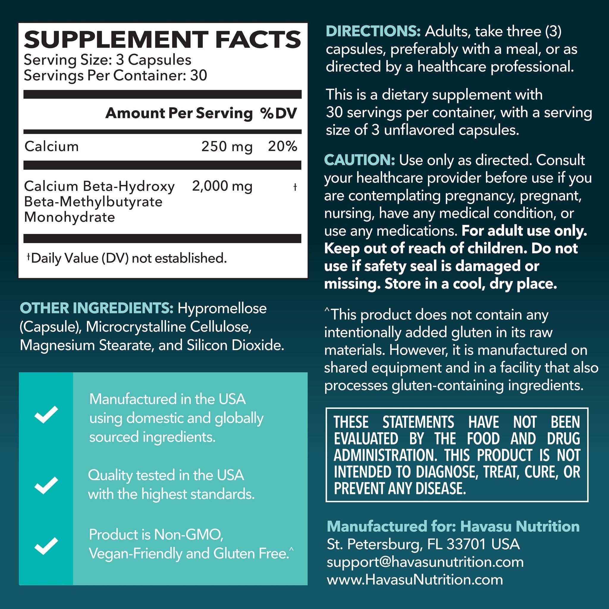 HMB Capsules, 90ct - Havasu Nutrition