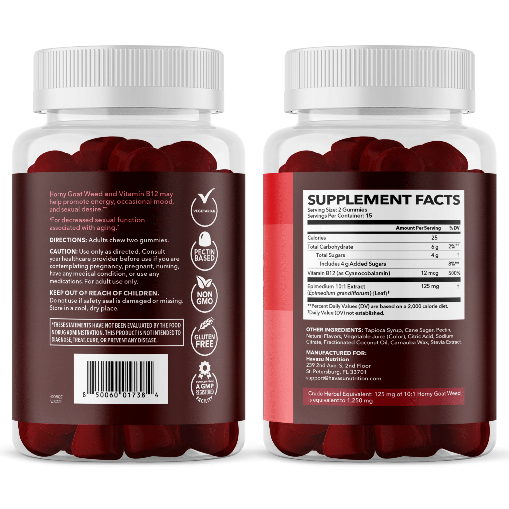 Horny Goat Weed Gummies, Raspberry Flavor - Havasu Nutrition