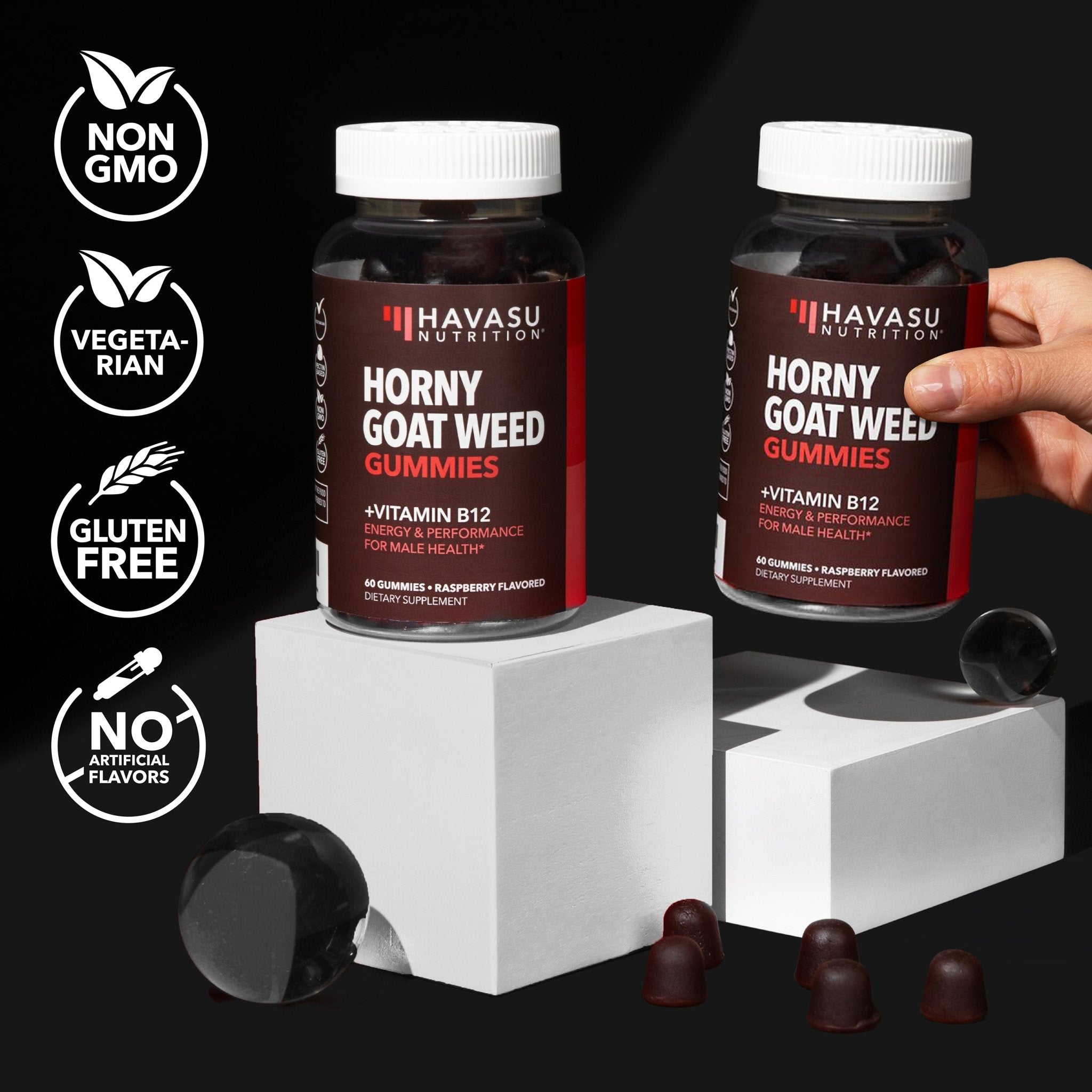 Horny Goat Weed Gummies, Raspberry Flavor - Havasu Nutrition