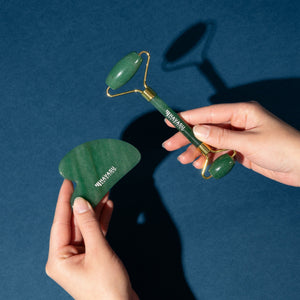 Jade Gua Sha + Face Roller Kit - Lymphatic Drainage Support (1 Jade Gua Sha + 1 Face Roller) - Havasu Nutrition