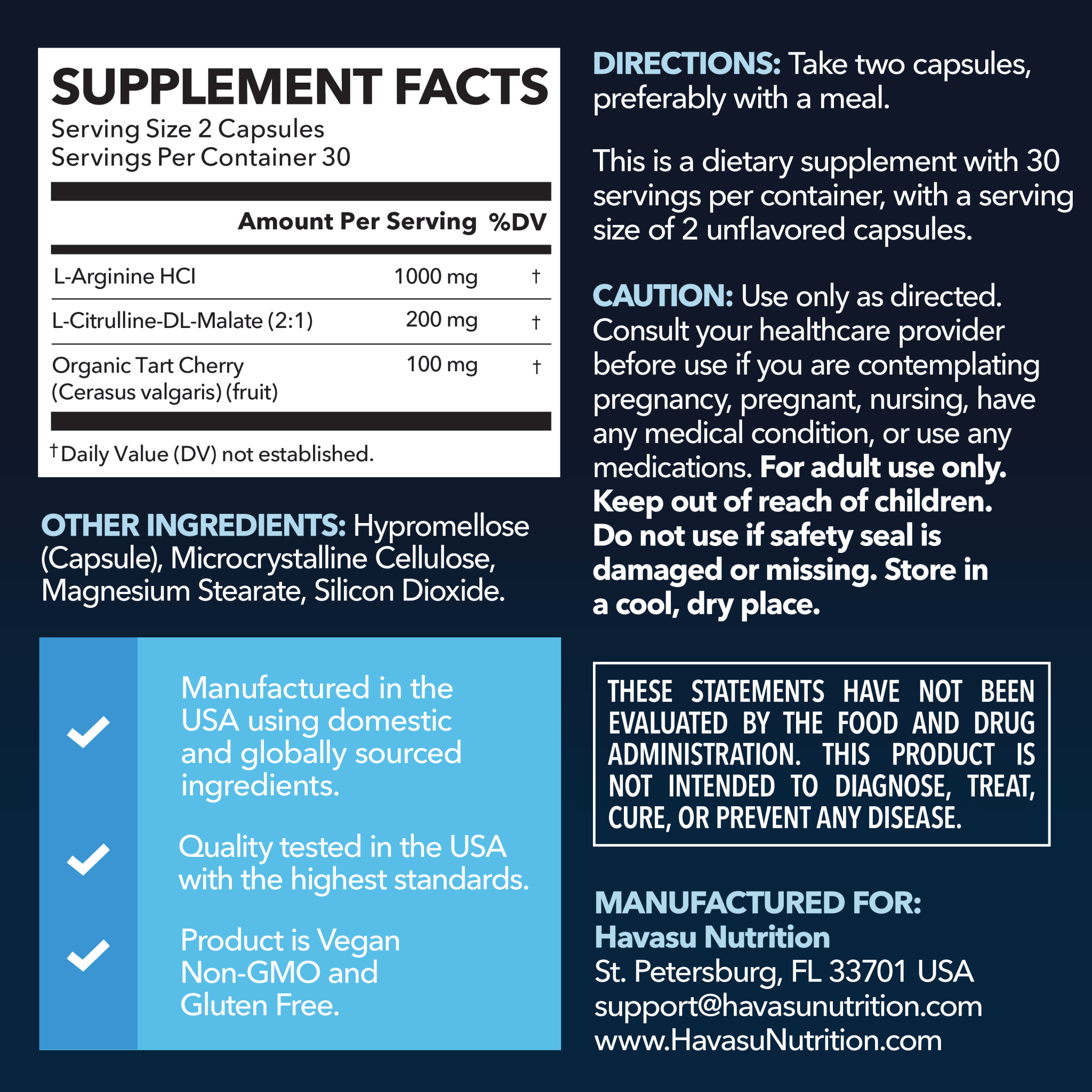 L - Arginine Capsules - Havasu Nutrition