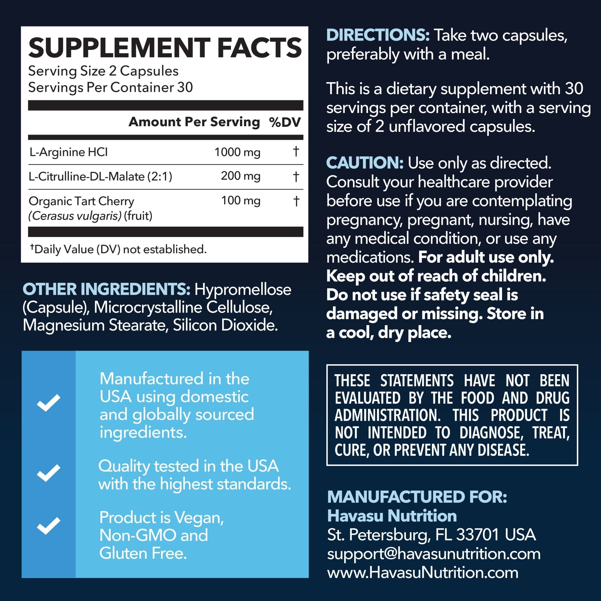 L-Arginine Capsules - Havasu Nutrition
