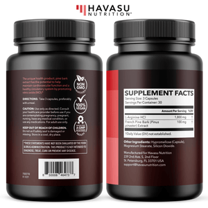 L - Arginine + Pine Bark Capsules, 90ct - Havasu Nutrition