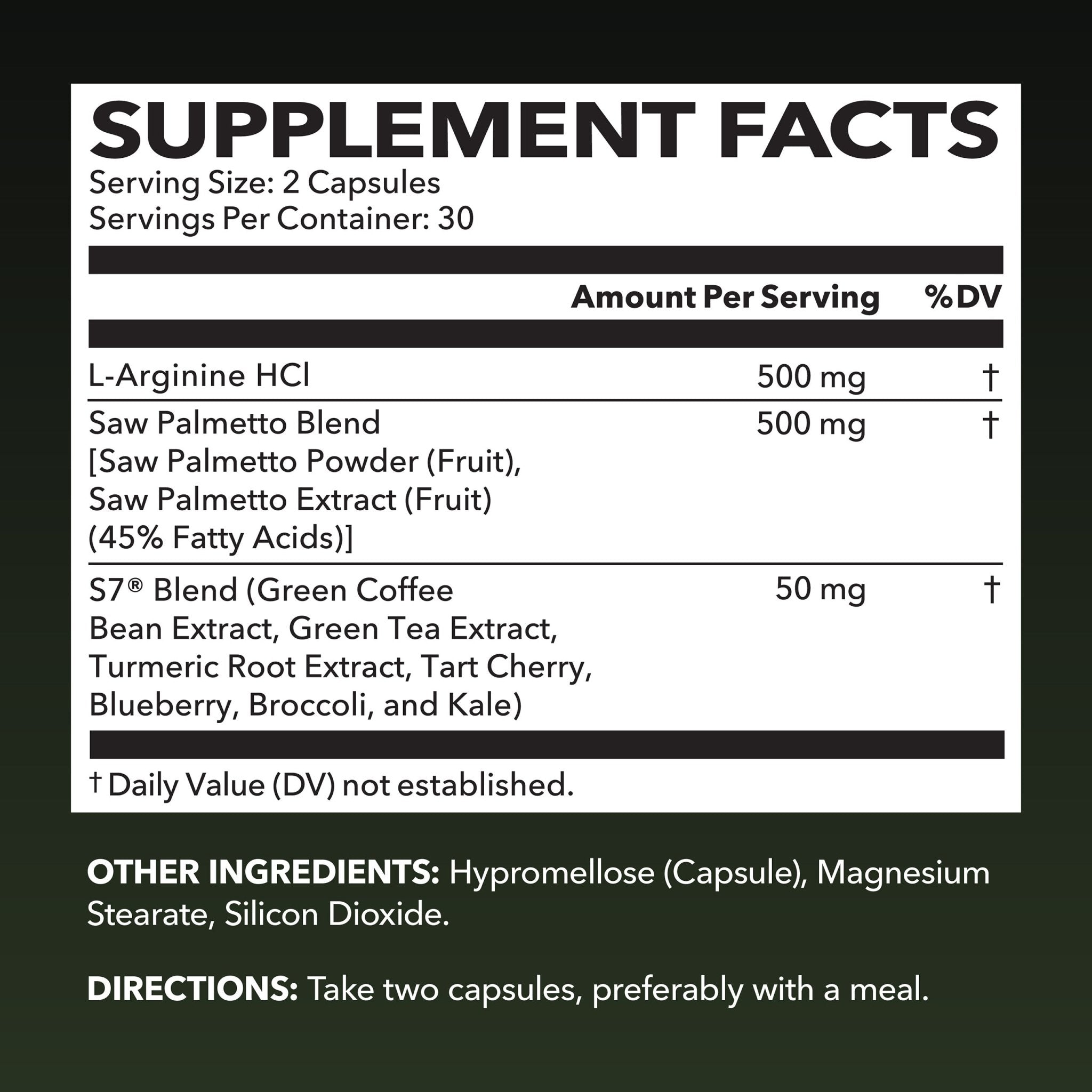 L - Arginine + Saw Palmetto Capsules, 60ct - Havasu Nutrition