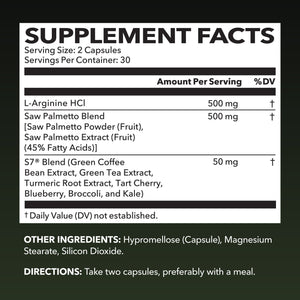 L - Arginine + Saw Palmetto Capsules, 60ct - Havasu Nutrition