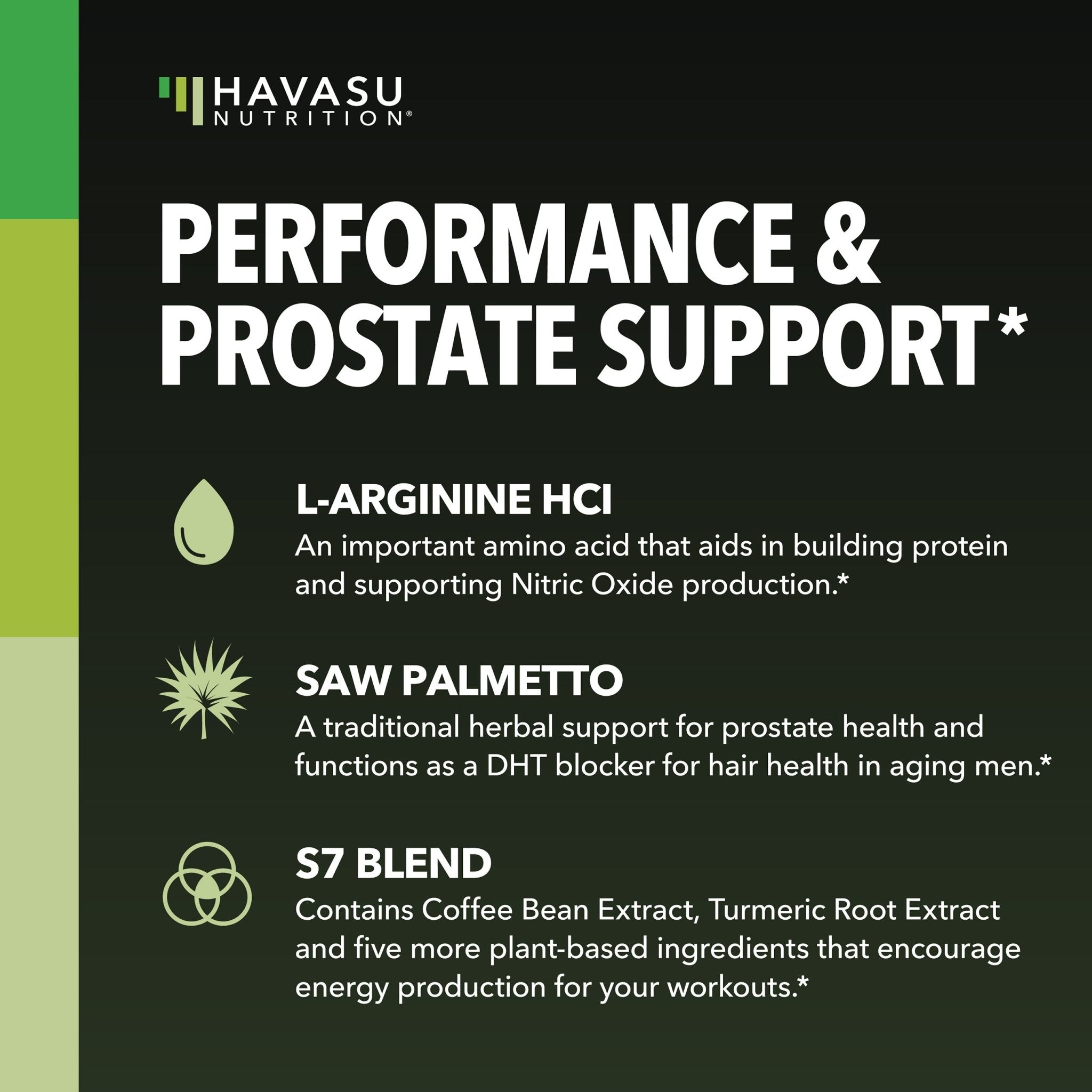 L - Arginine + Saw Palmetto Capsules, 60ct - Havasu Nutrition