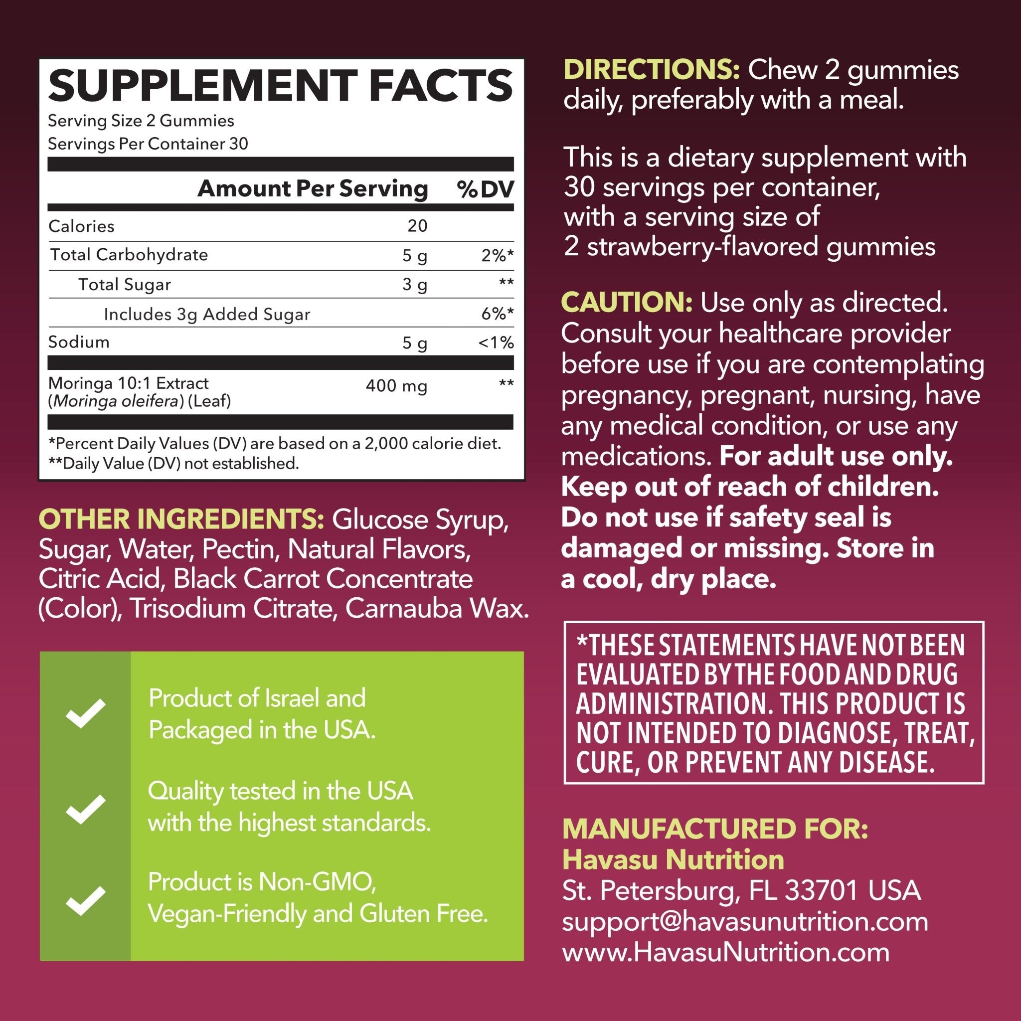 Moringa Gummies, 60ct - Havasu Nutrition