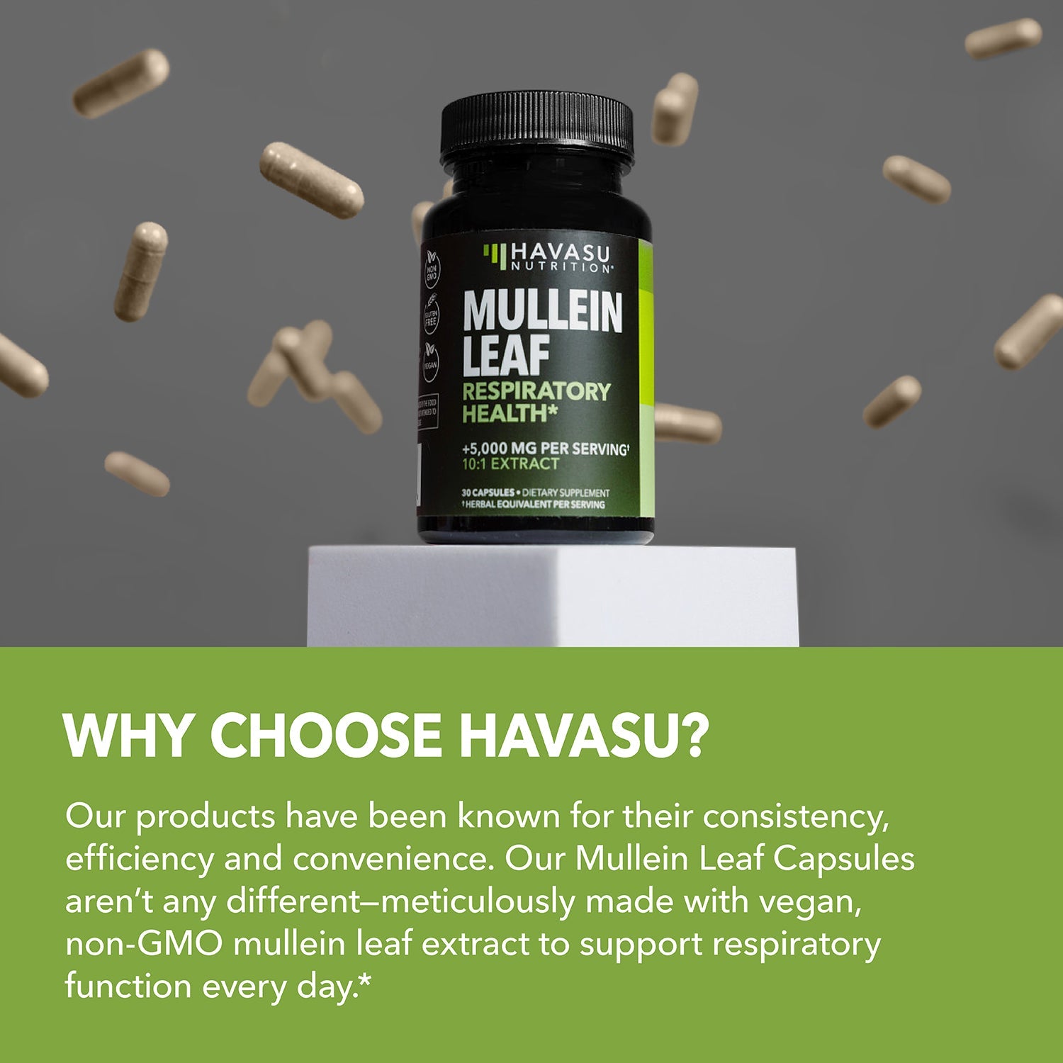 Mullein Leaf Capsules, 180ct - Havasu Nutrition