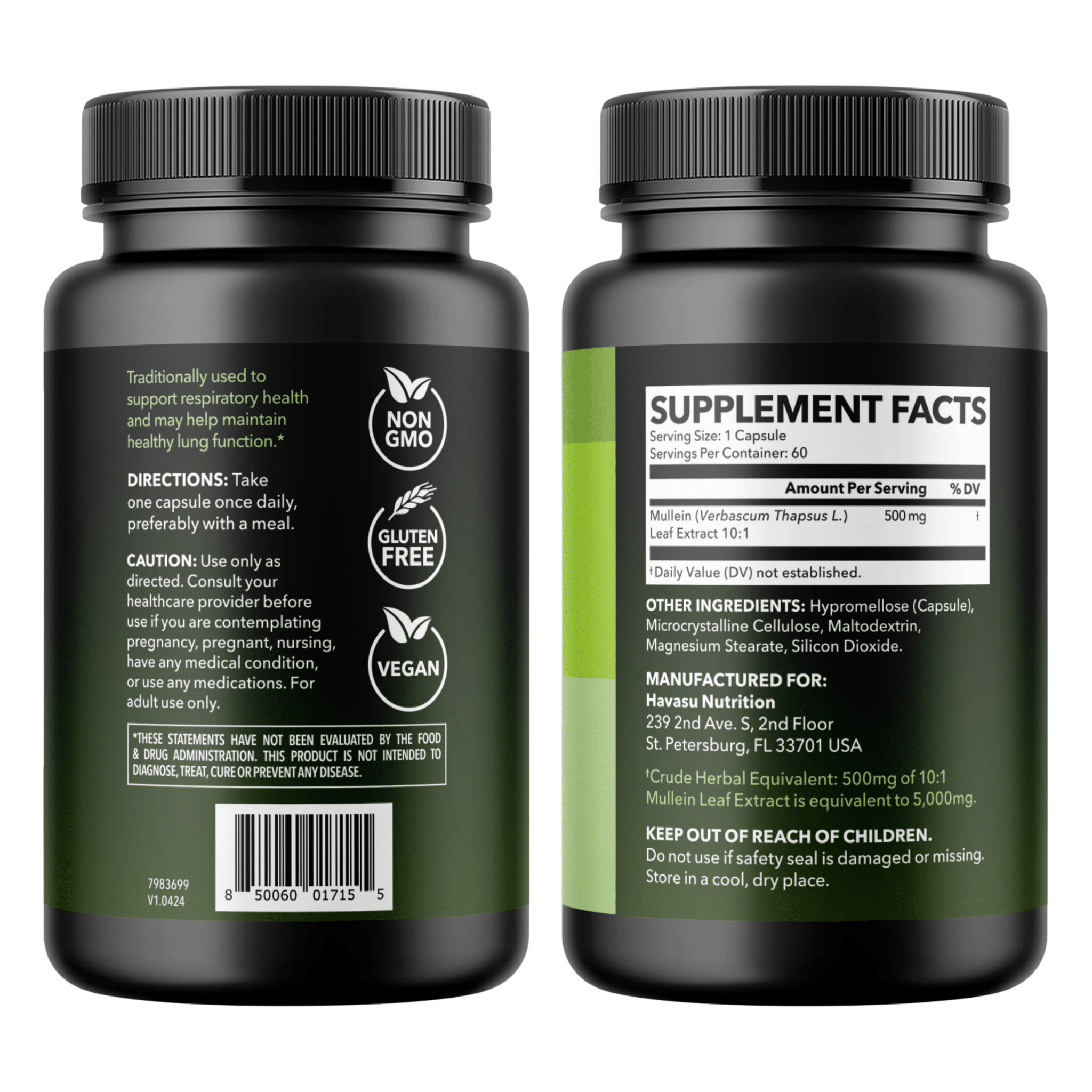 Mullein Leaf Capsules, 60ct - Havasu Nutrition