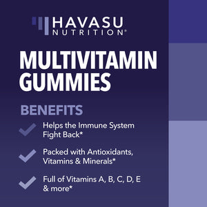 Multivitamin Gummies for Adults, Orange, Strawberry, Cherry - Havasu Nutrition