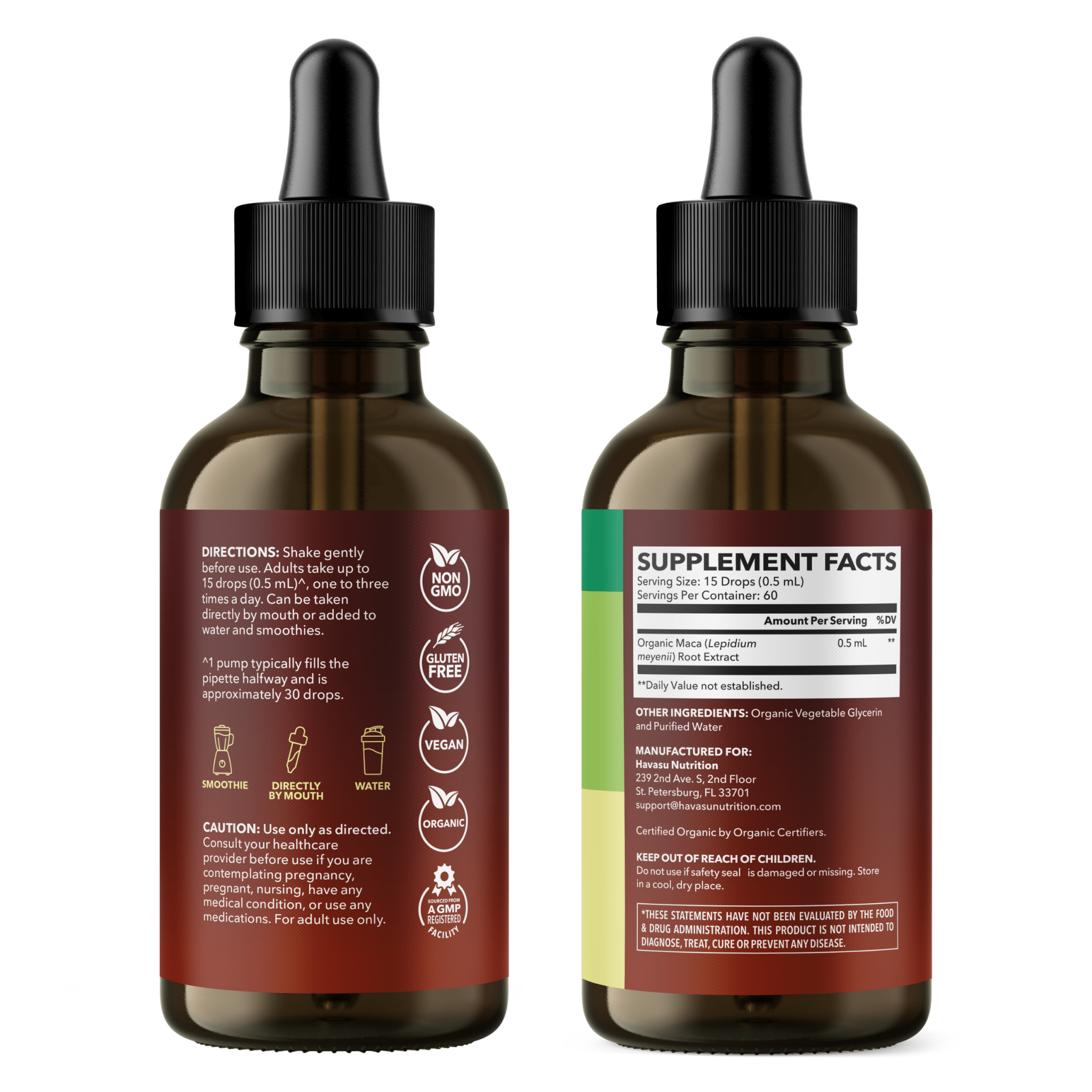 Organic Maca Root Liquid, 1 fl oz (30 mL) - Havasu Nutrition