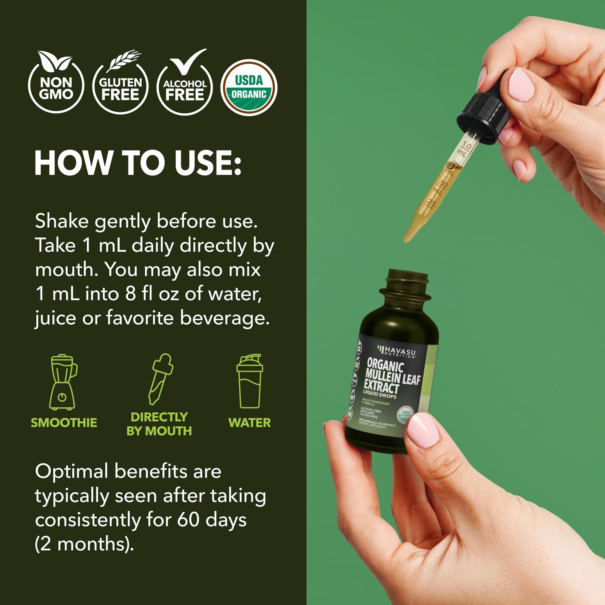 Organic Mullein Leaf Liquid - Havasu Nutrition