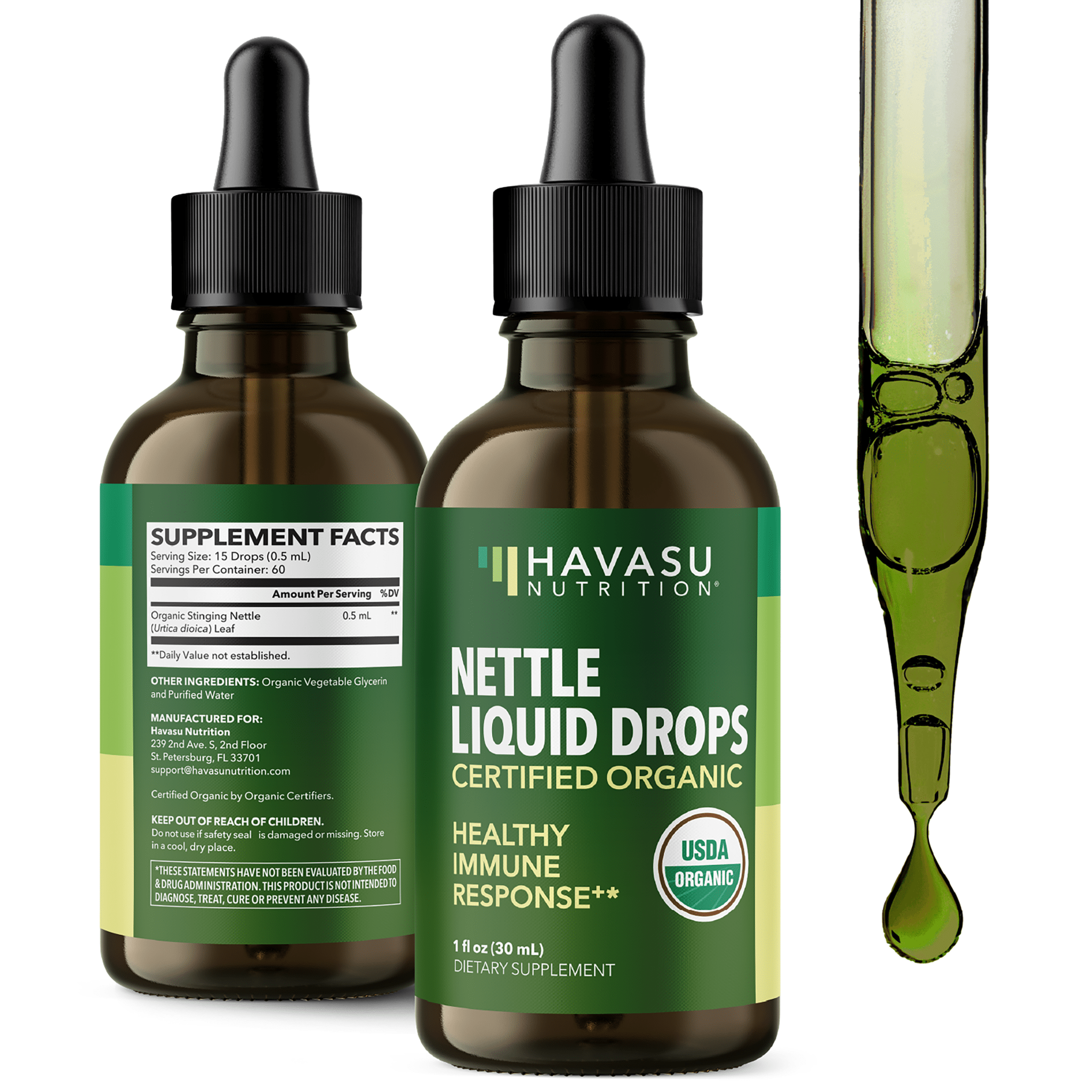 Organic Nettle Liquid, Unflavored - Havasu Nutrition