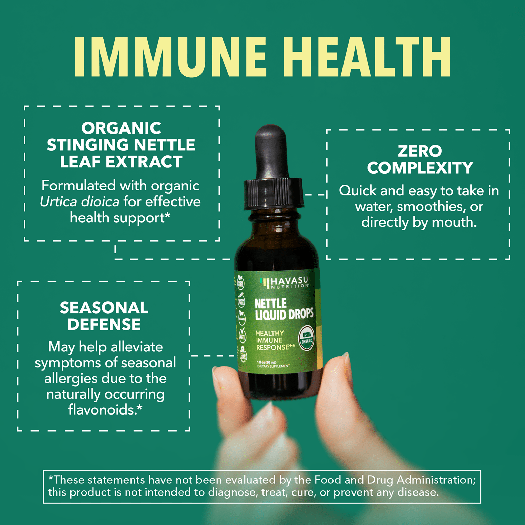 Organic Nettle Liquid, Unflavored - Havasu Nutrition