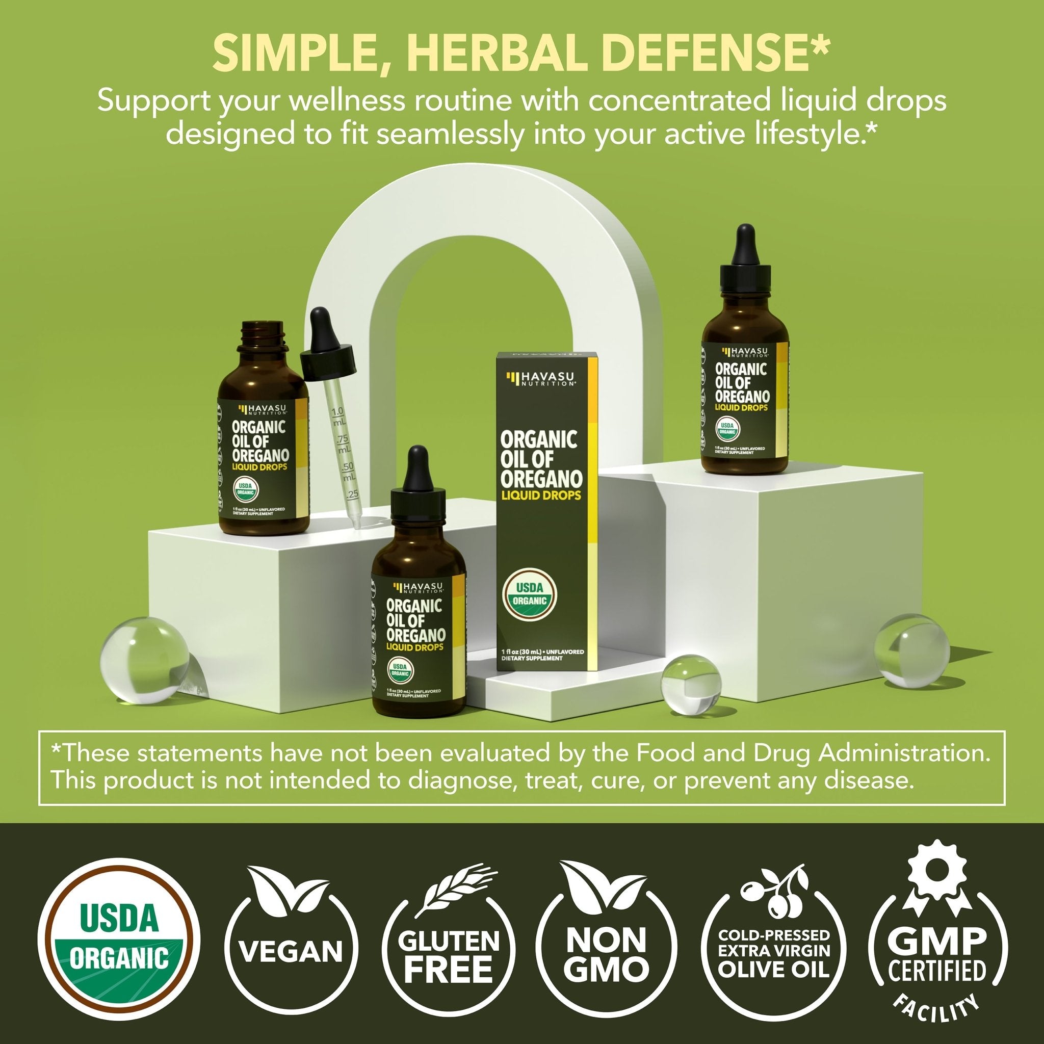 Organic Oil of Oregano Liquid Drops, 1fl oz - Havasu Nutrition