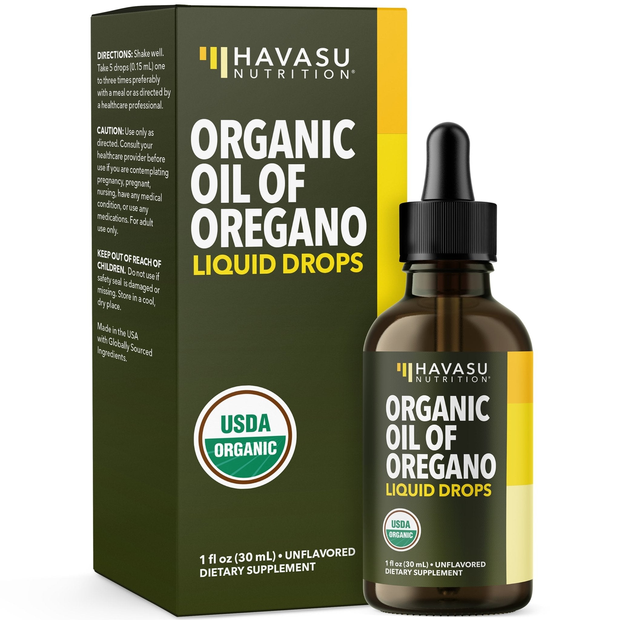 Organic Oil of Oregano Liquid Drops, 1fl oz - Havasu Nutrition