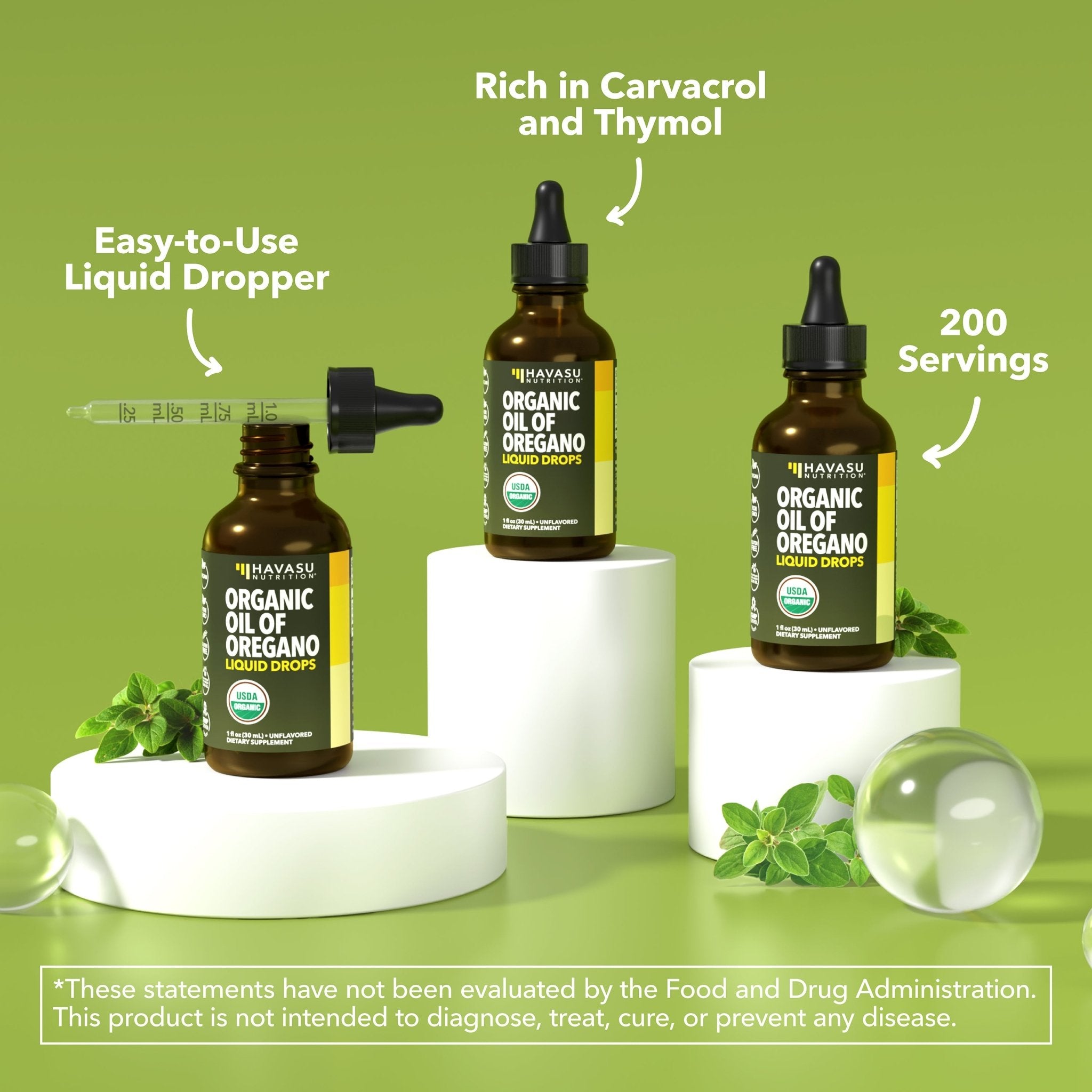 Organic Oil of Oregano Liquid Drops, 1fl oz - Havasu Nutrition