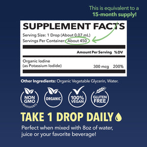 Organic Potassium Iodide Liquid, 1 fl oz - Havasu Nutrition