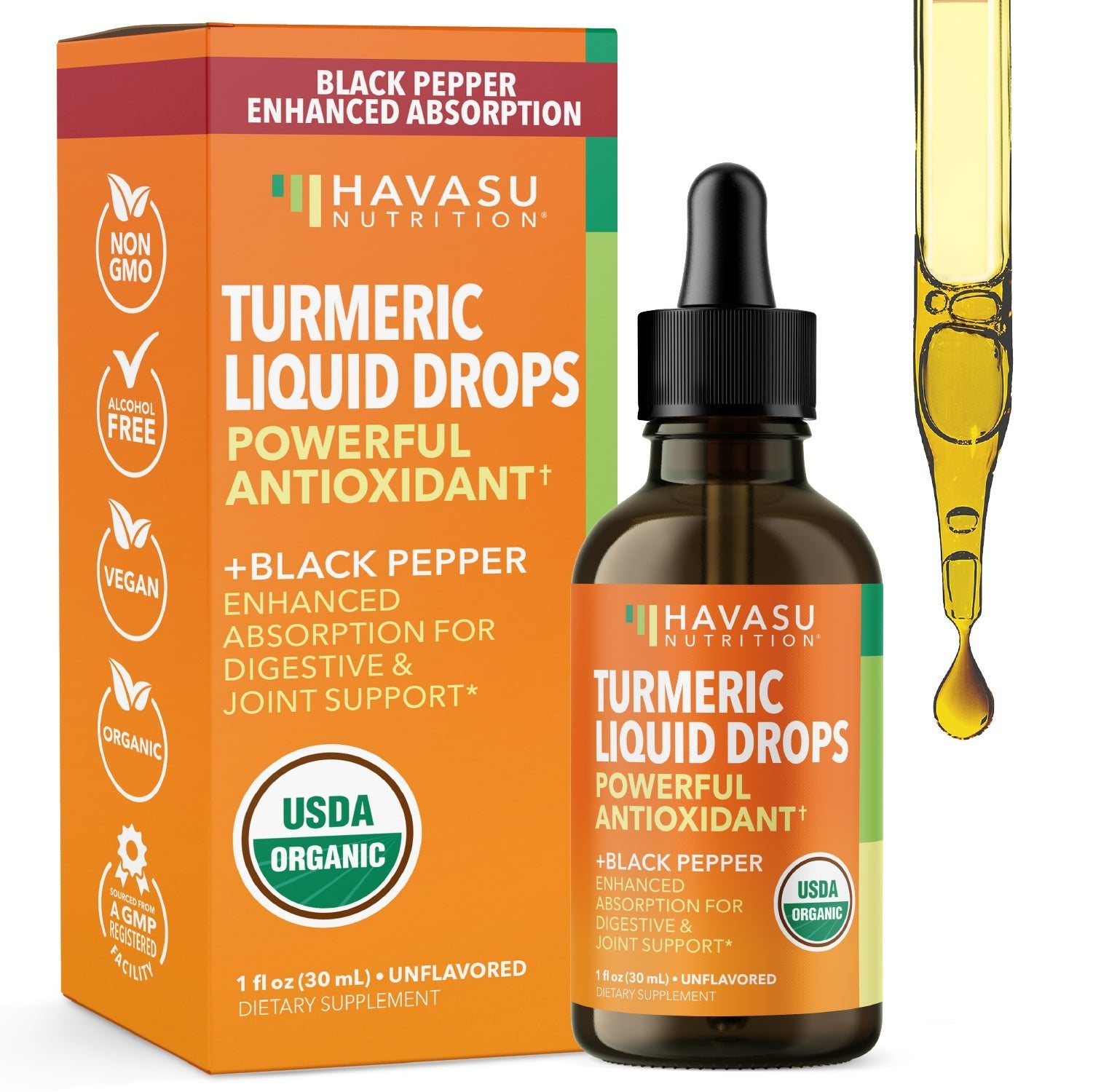 Organic Turmeric Liquid, Unflavored - Havasu Nutrition