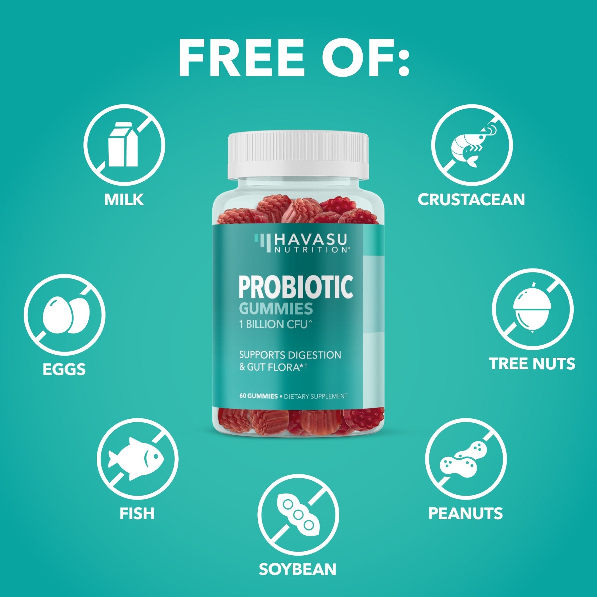 Probiotic Gummies, Berry, 60ct - Havasu Nutrition