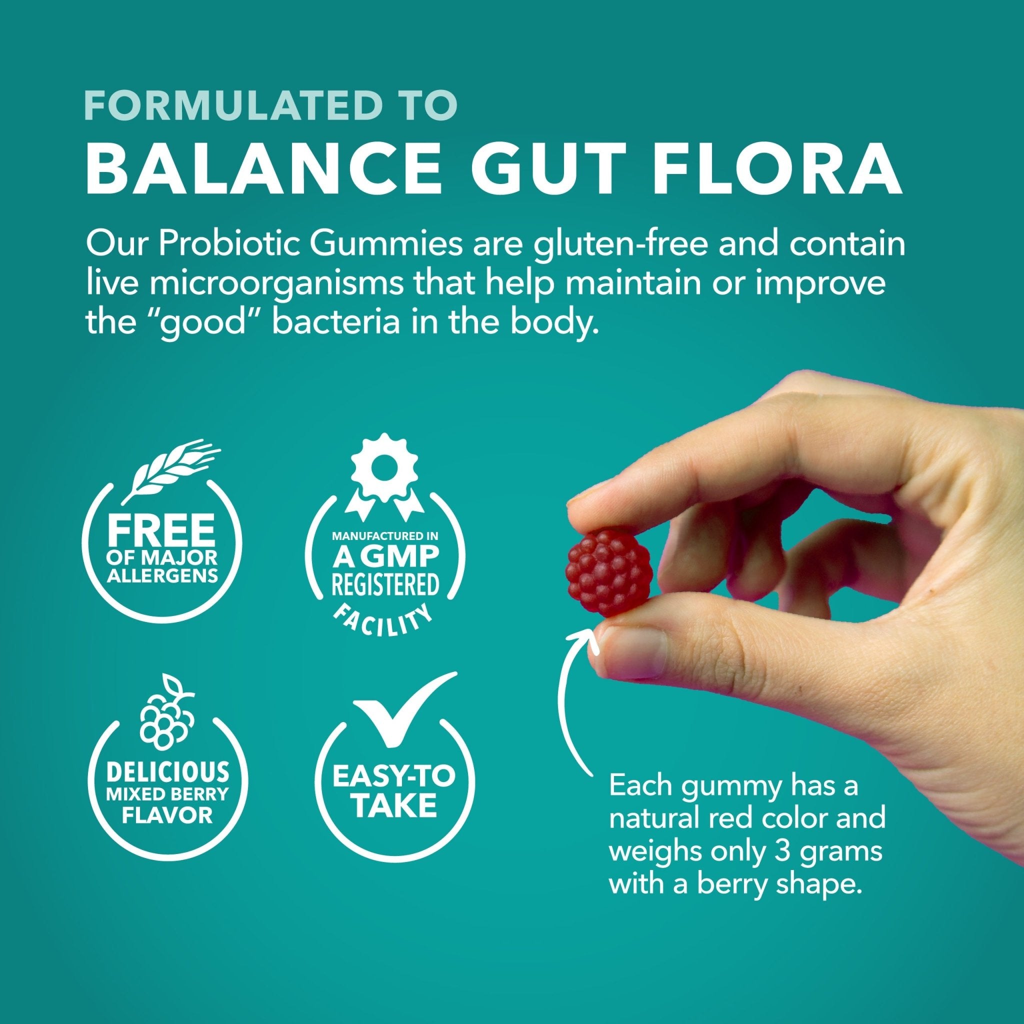 Probiotic Gummies, Berry, 60ct - Havasu Nutrition