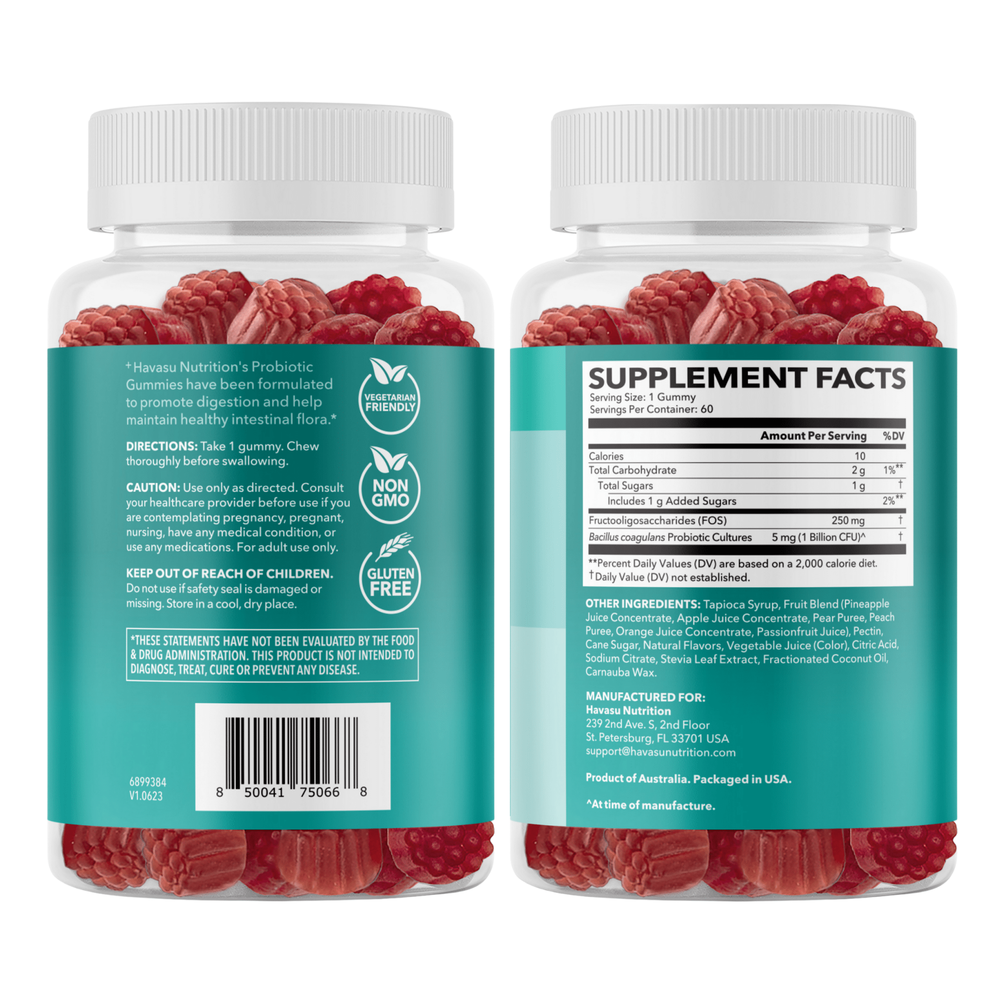 Probiotic Gummies, Berry, 60ct - Havasu Nutrition
