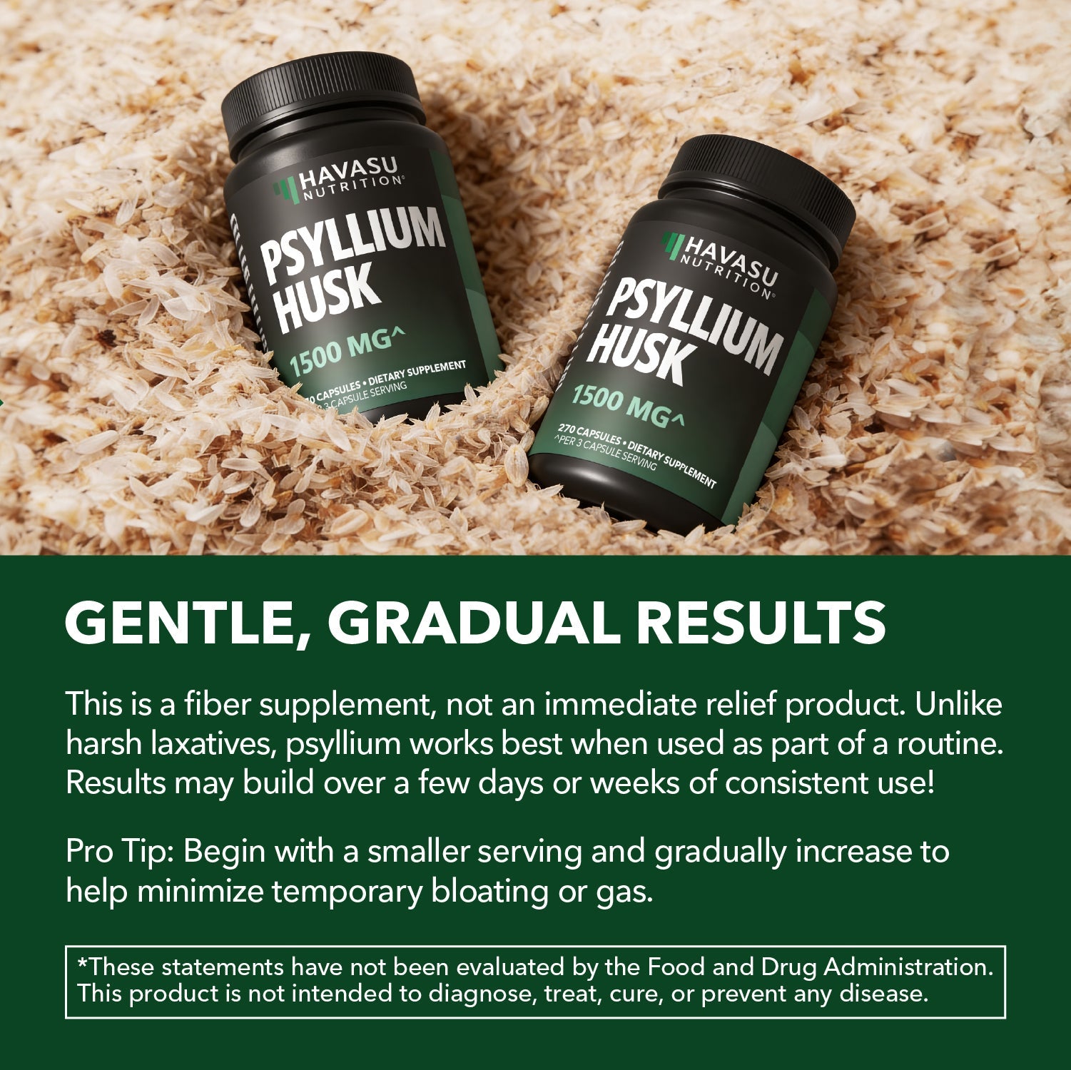 Psyllium Husk Capsules, 270ct - Havasu Nutrition