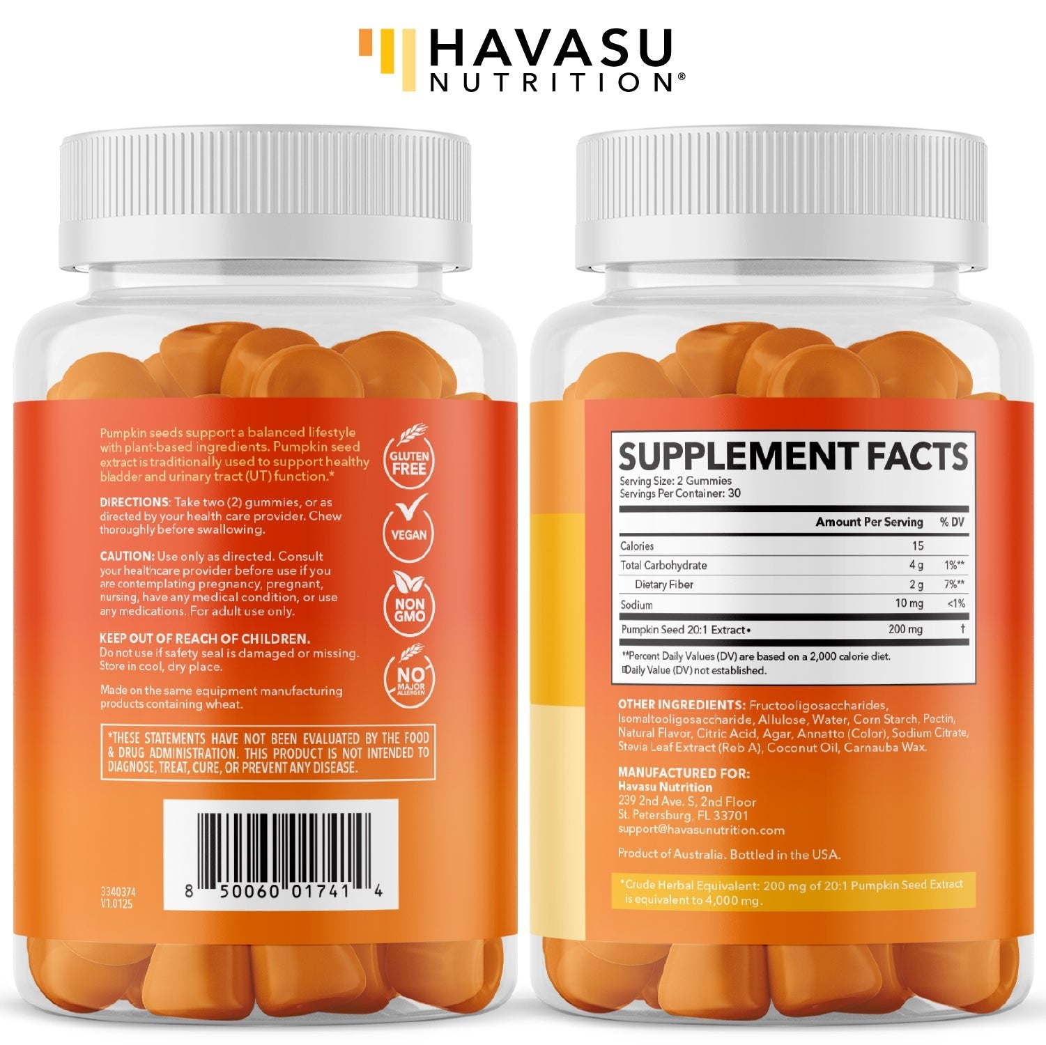 Pumpkin Seed Gummies, 60ct - Havasu Nutrition