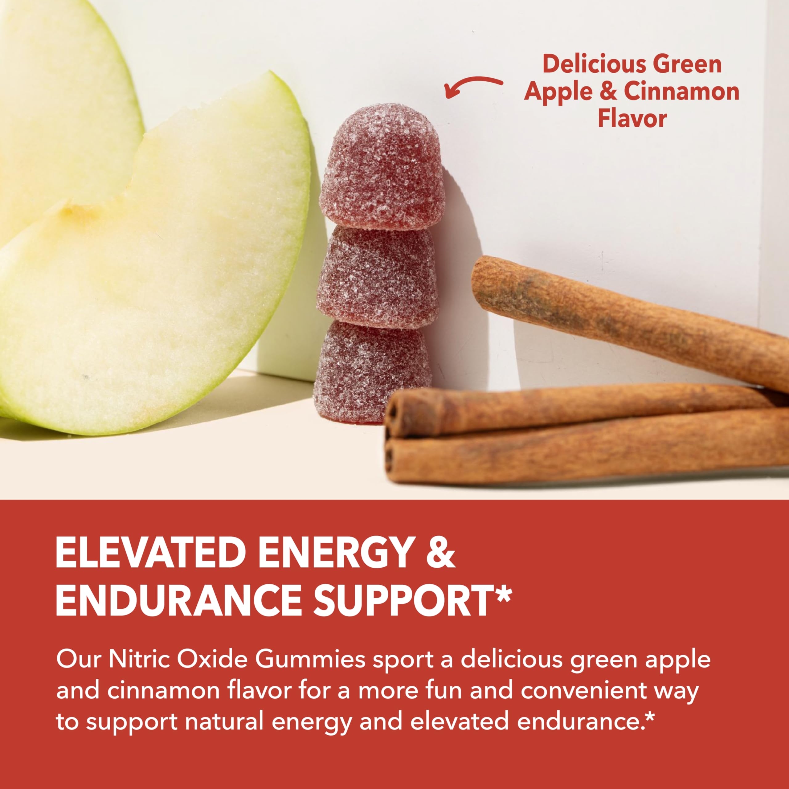 Nitric Oxide Gummies, Green Apple & Cinnamon