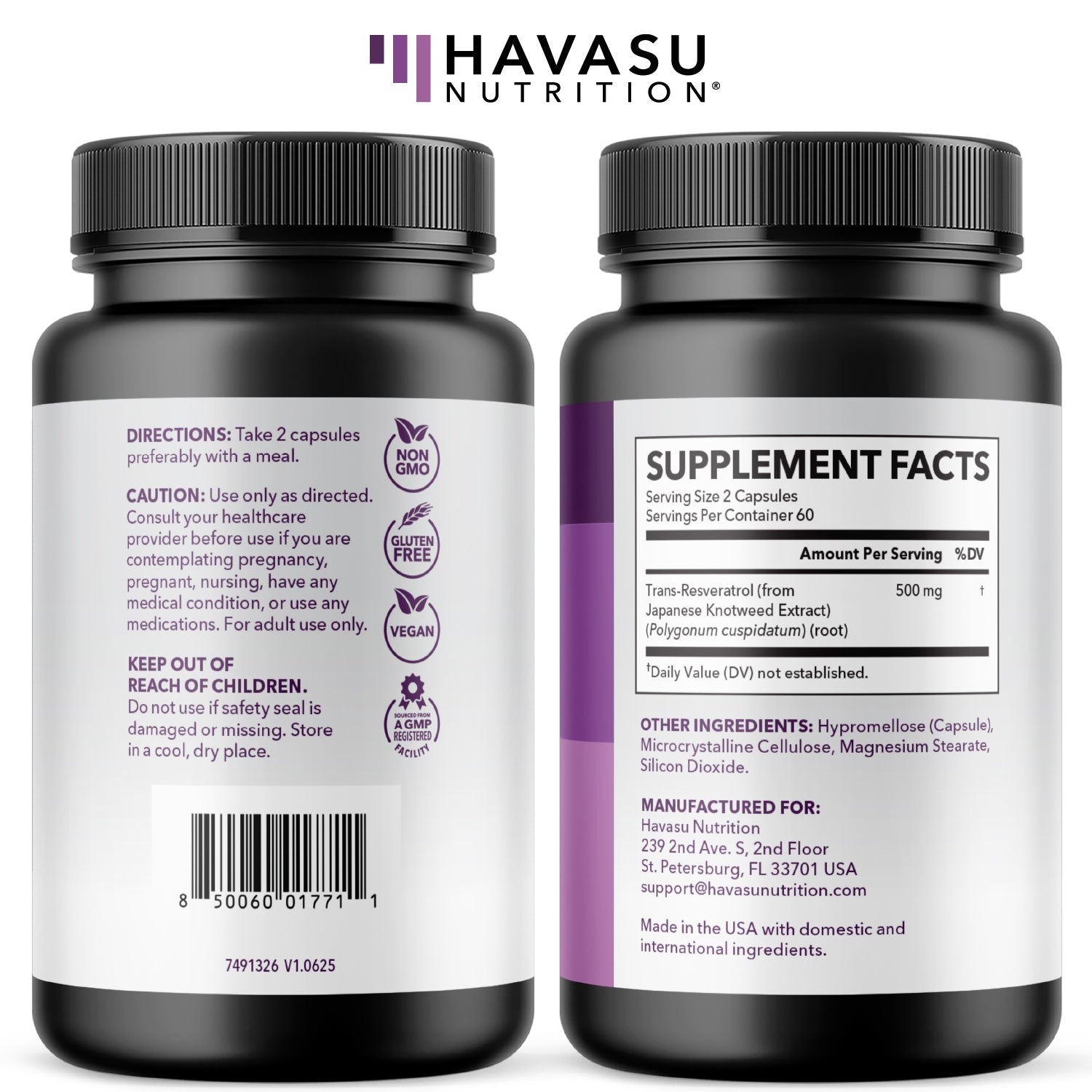 Resveratrol Capsules, 120ct - Havasu Nutrition