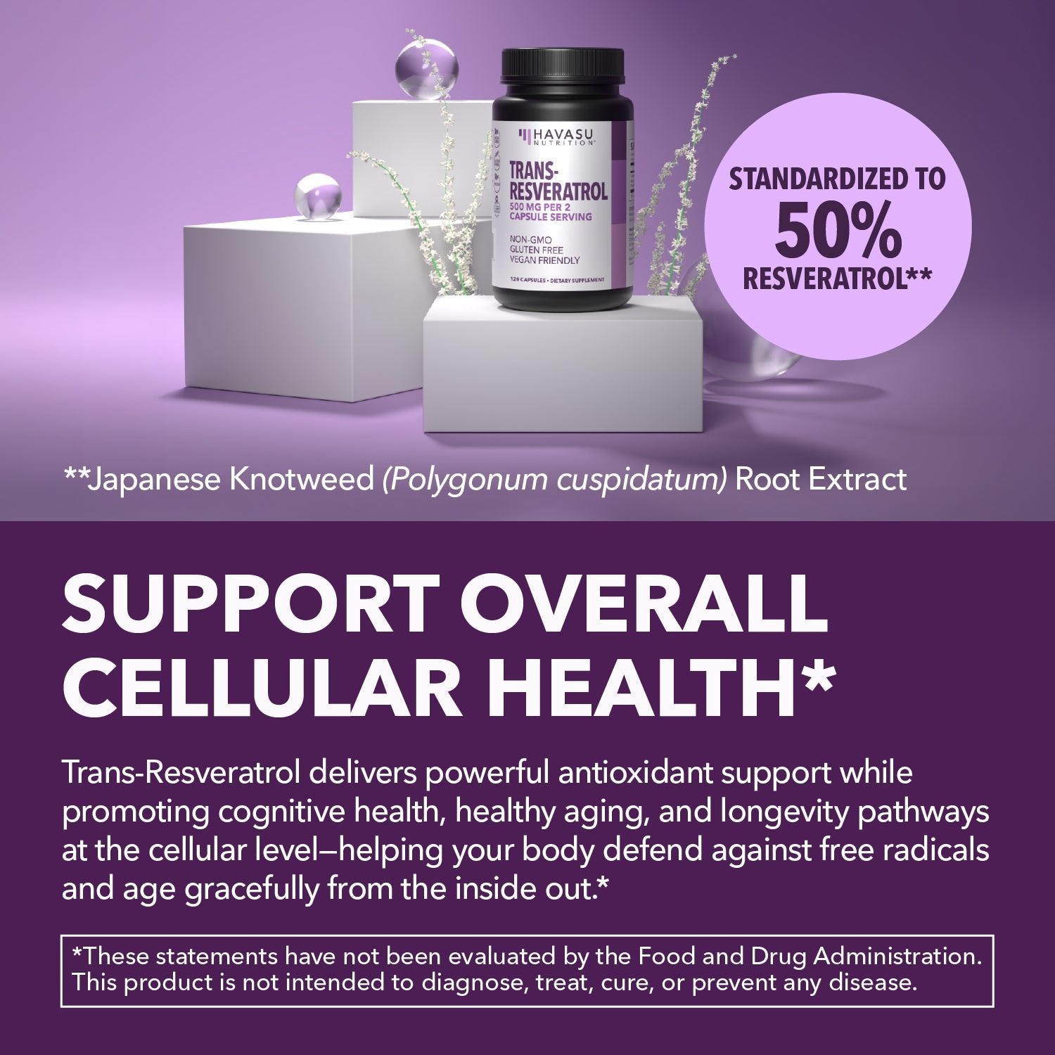 Resveratrol Capsules, 120ct - Havasu Nutrition
