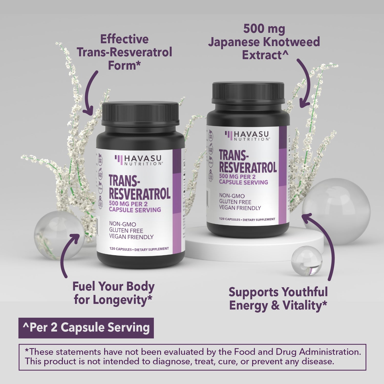 Resveratrol Capsules, 120ct - Havasu Nutrition