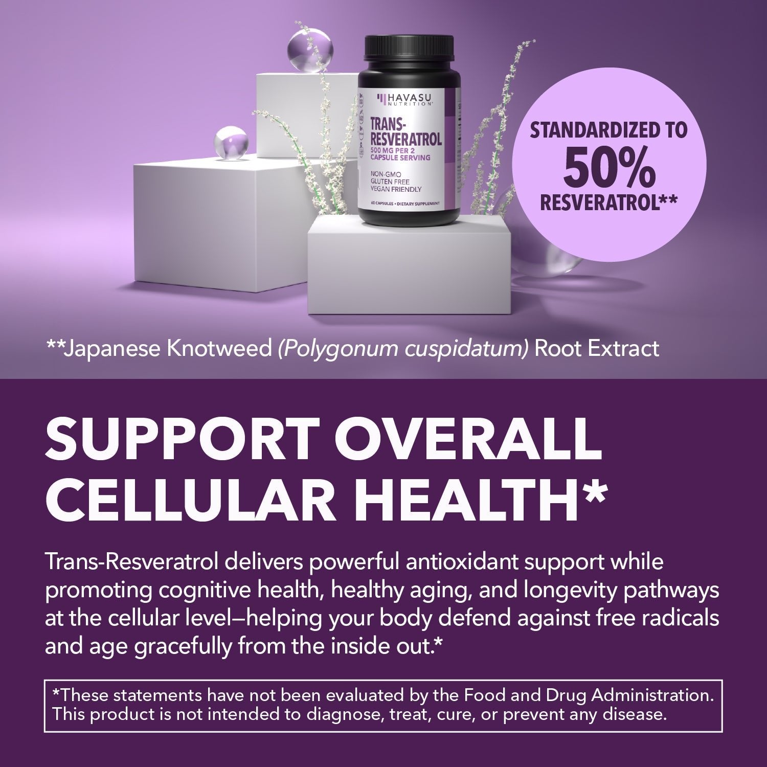 Resveratrol Capsules, 60ct - Havasu Nutrition